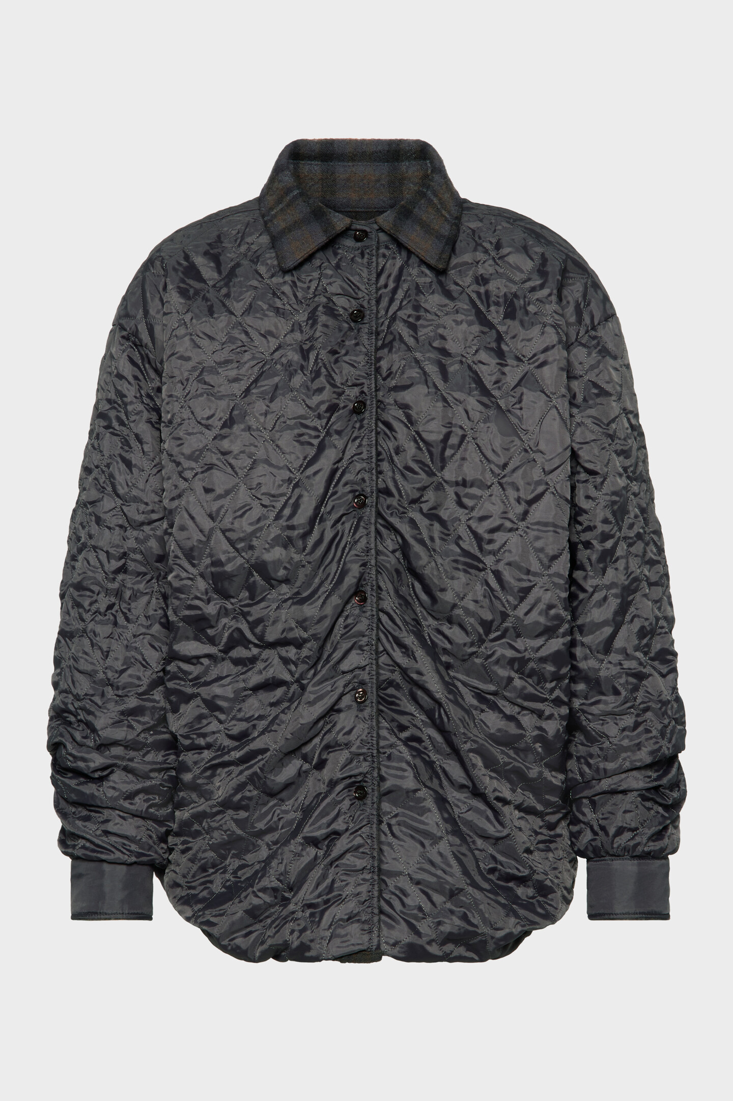 Women's Gray Wool Quilted Shirt-Jacket | Maison Margiela