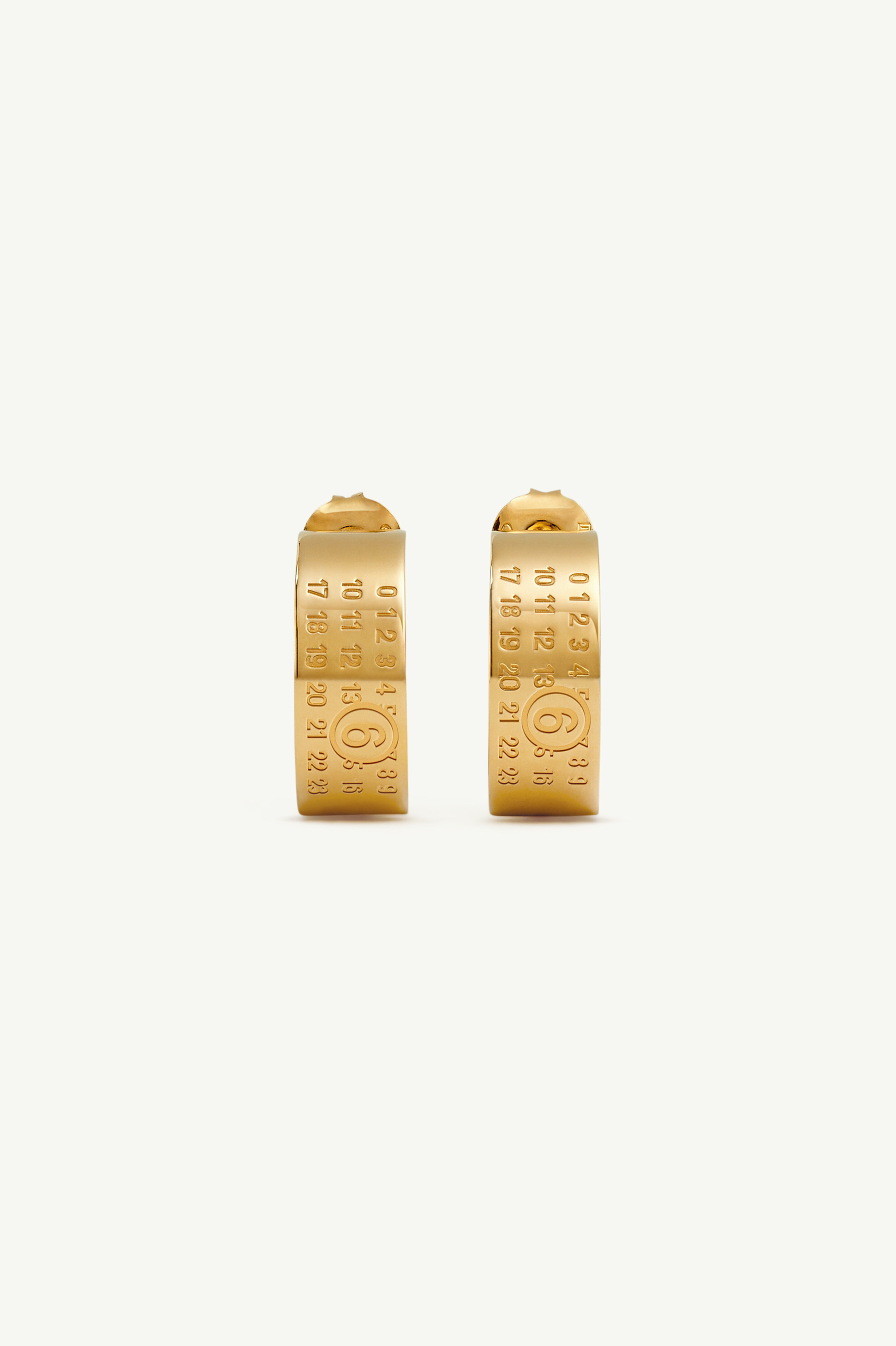Numeric Minimal Signature Hoop Earrings