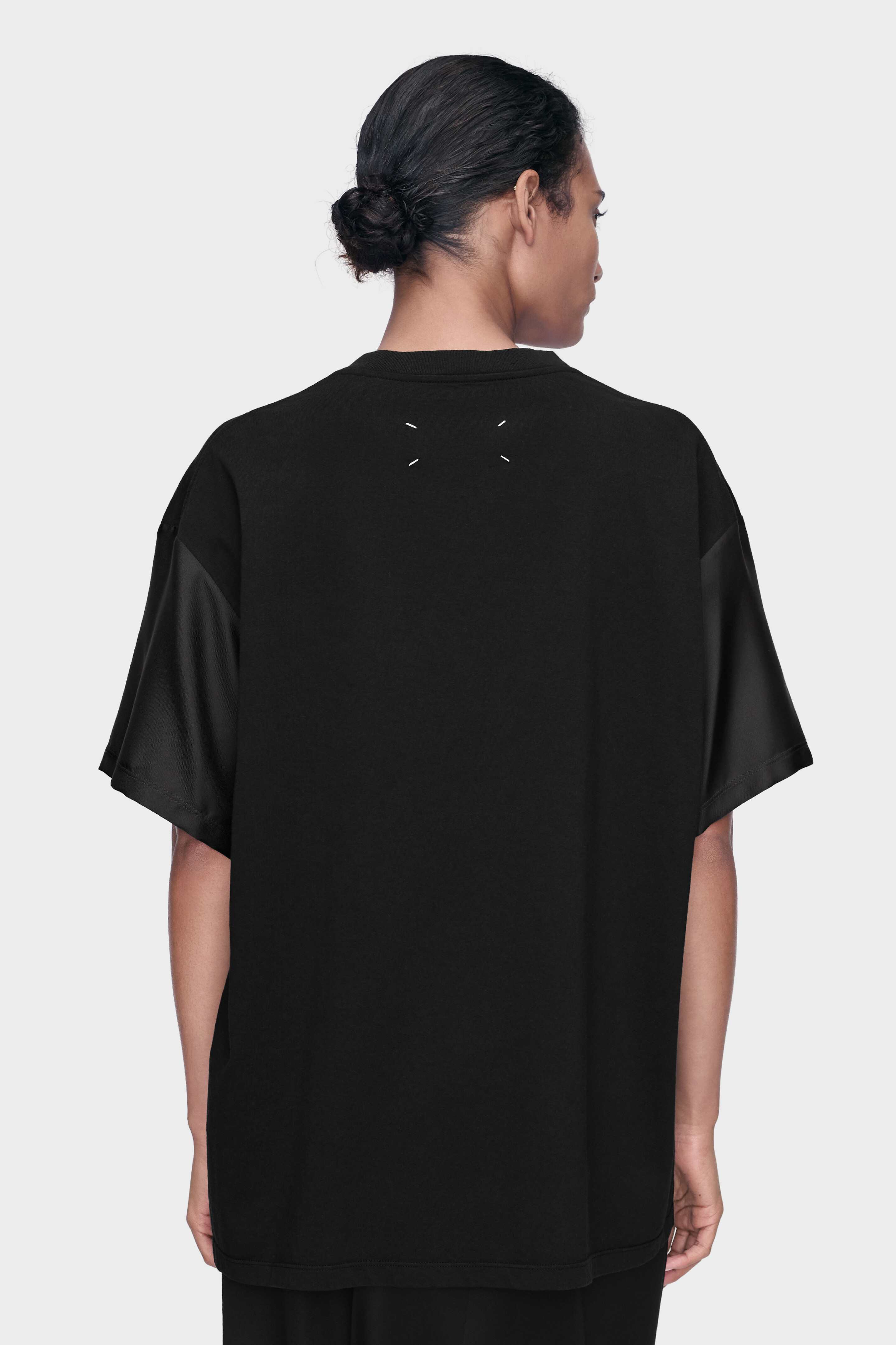 フラワープリント コットンシルクTシャツ