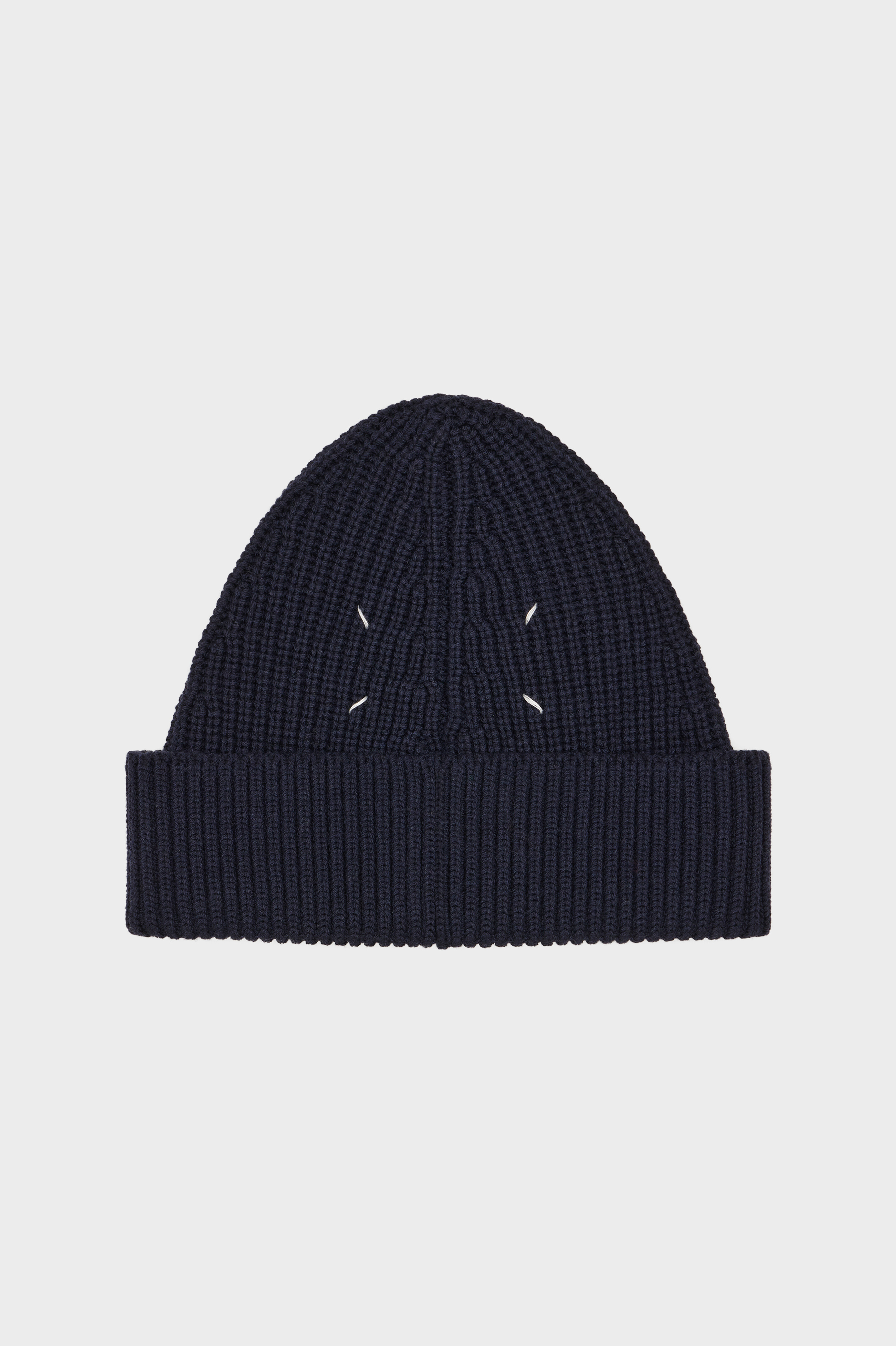 Navy Blue Four-stitches beanie | Maison Margiela Official