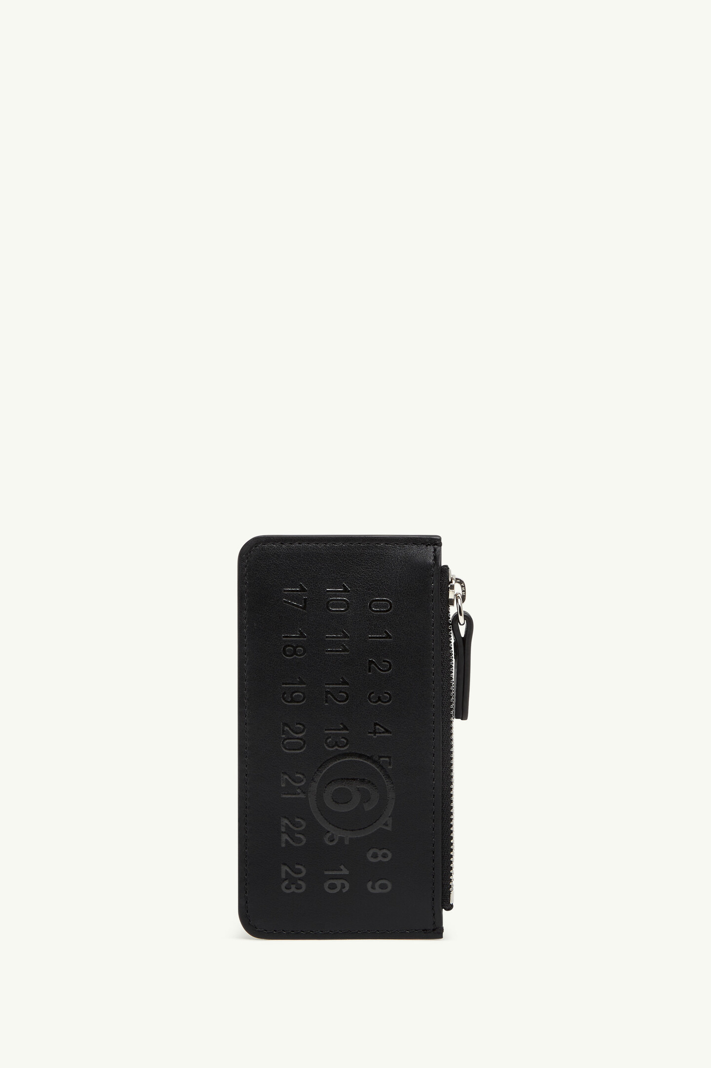Black Numeric logo zip card holder | MM6 Official