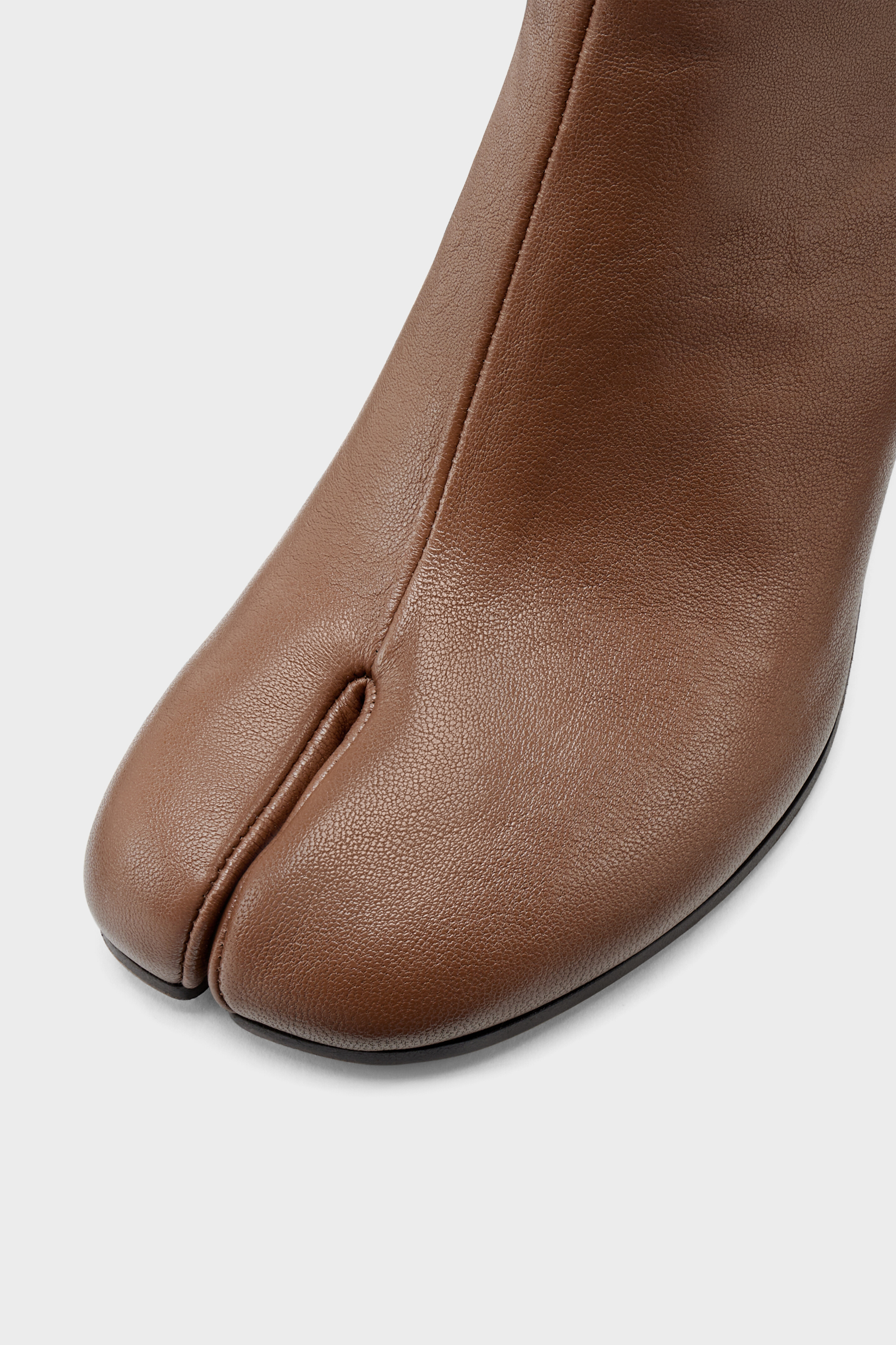 Women's Brown Lambskin Leather Tabi Chelsea Boots
