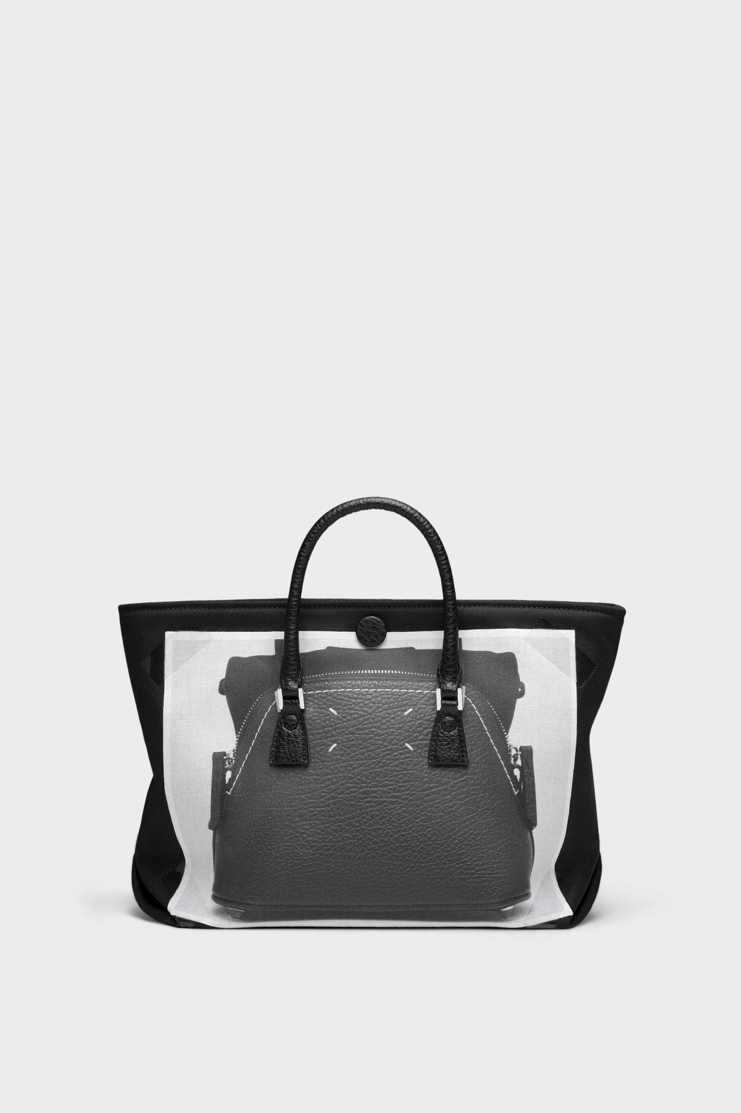 Black Trompe L'Oeil 5AC Micro Tote Bag | Maison Margiela