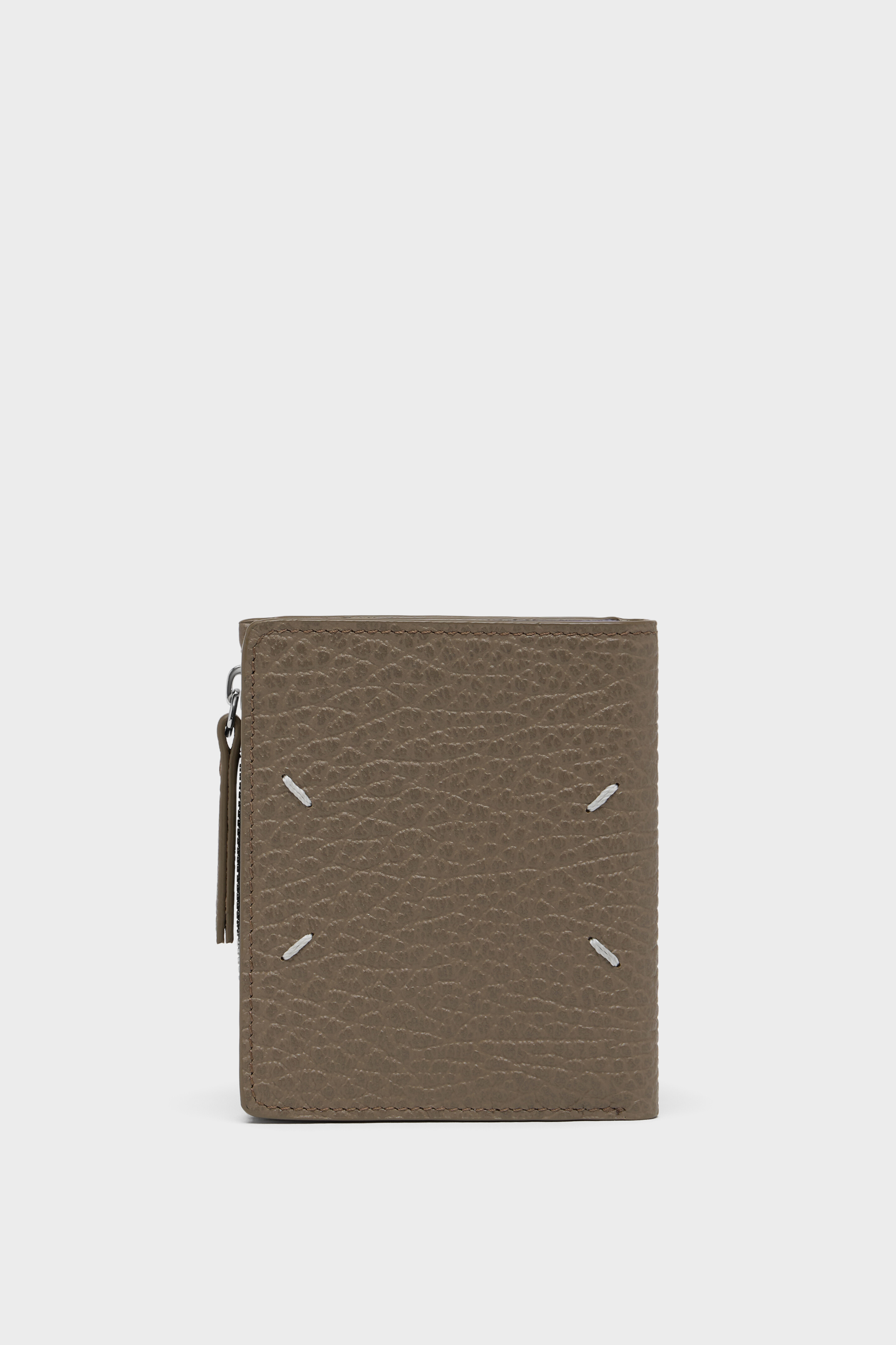 4ステッチ バイカラー フリップフラップ ウォレット ブラウン | Maison