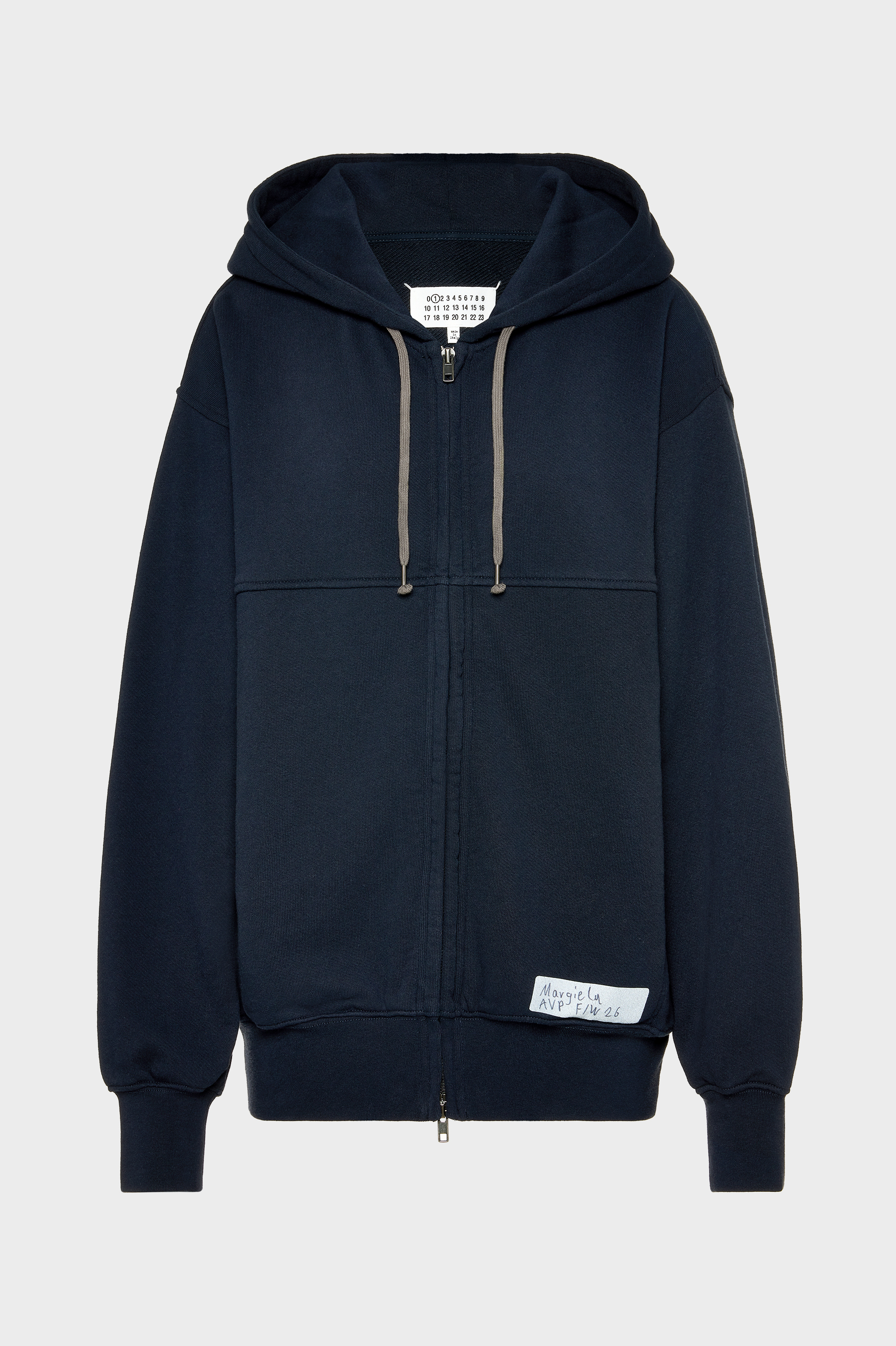 Blue Cotton Zip Hooded Sweatshirt | Maison Margiela Official