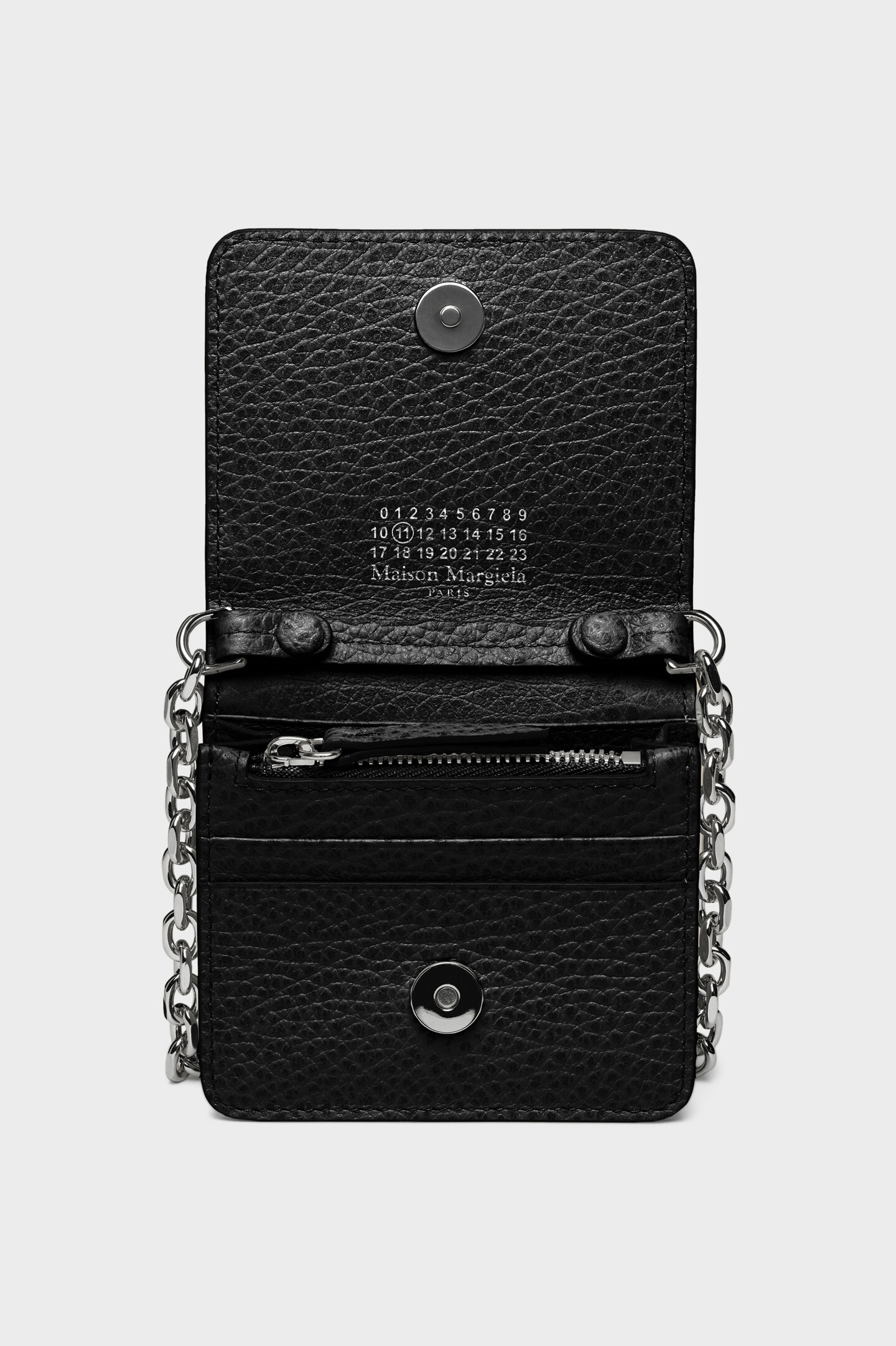 小物 Maison Margiela LARGE CHAIN WALLET Black Leather Buttoned Chain Wallet | Maison Margiela