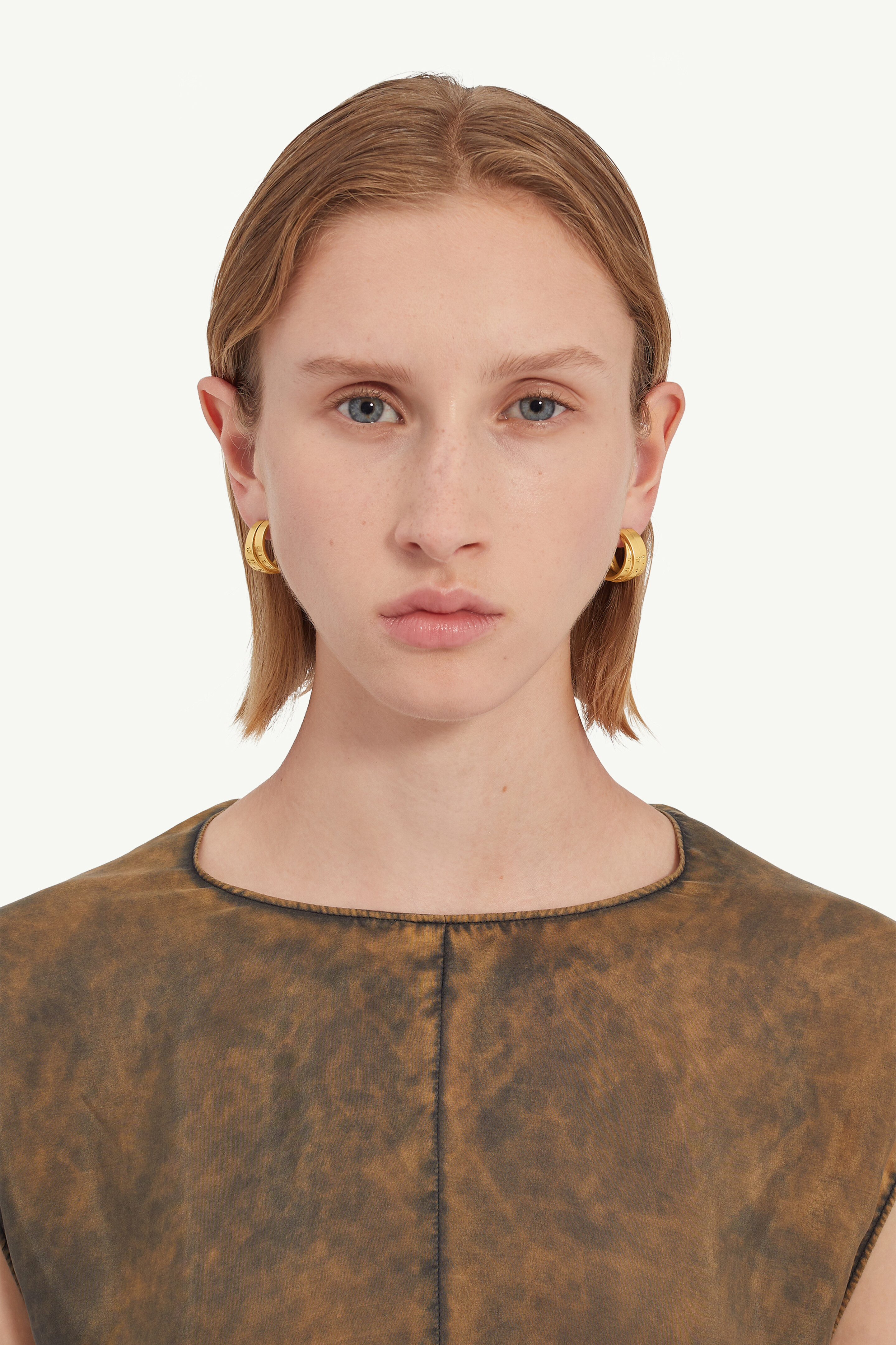 Gold-toned Brass Engraived Earrings | Maison Margiela