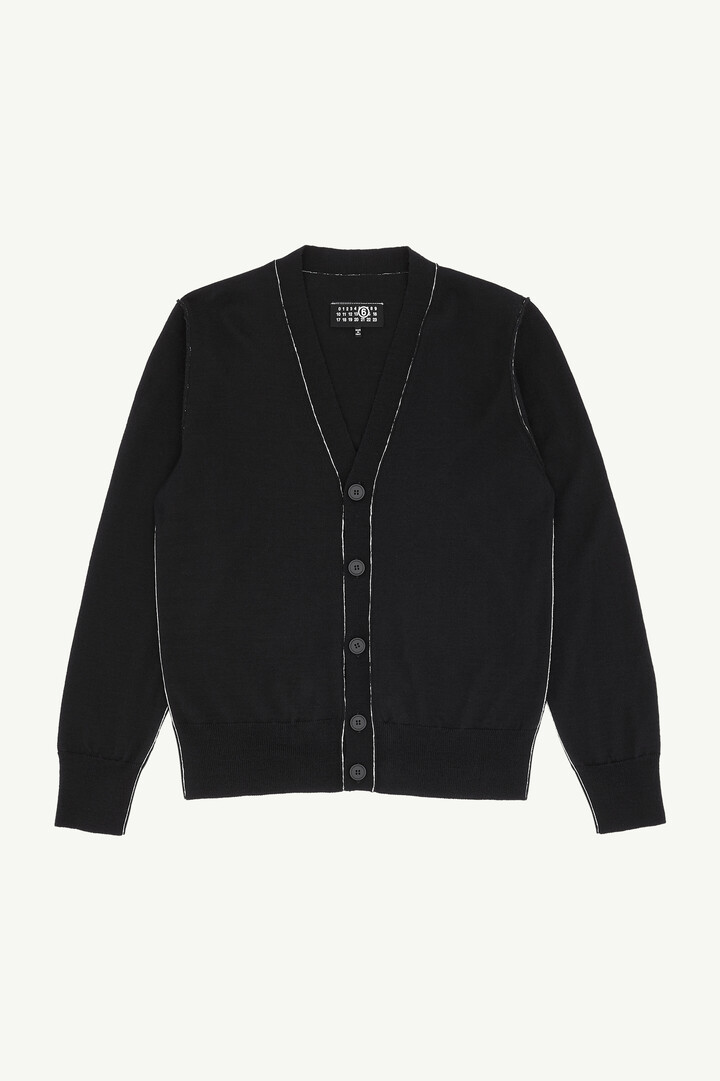 Black Virgin-wool Ribbed Cardigan | Maison Margiela