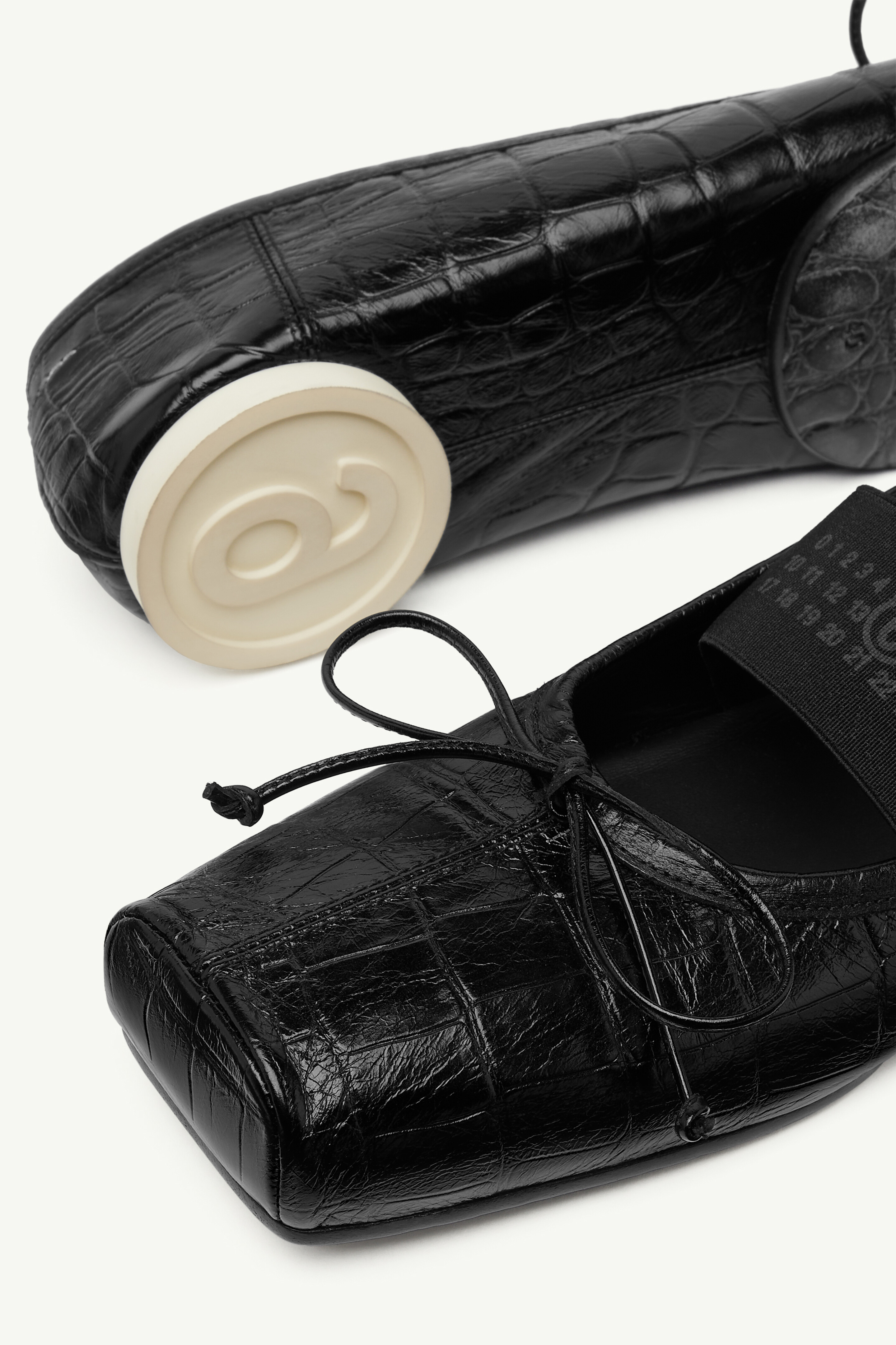 Black Numeric square-toe ballerinas | MM6 Official
