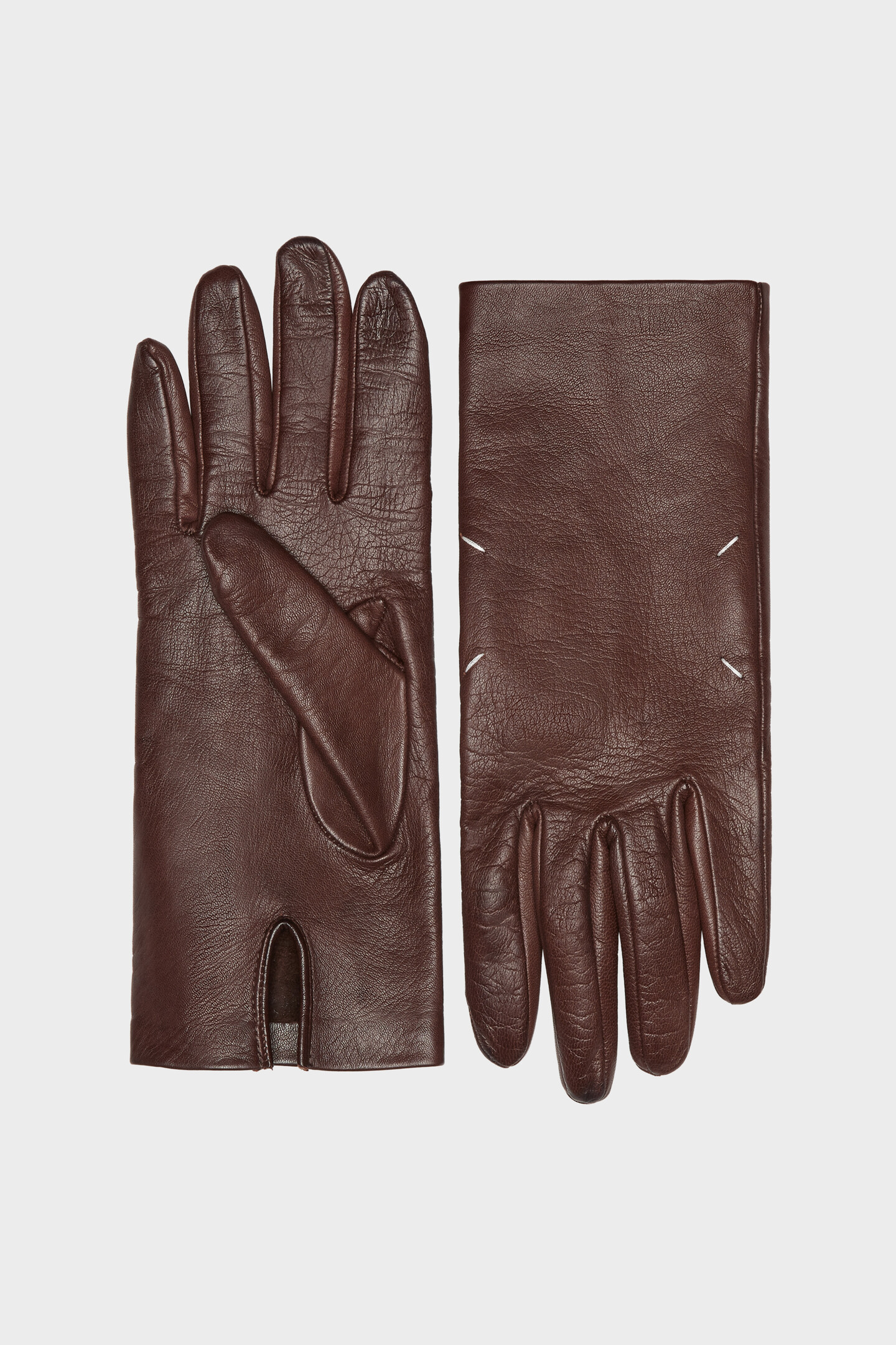 Women's Brown Leather Gloves | Maison Margiela