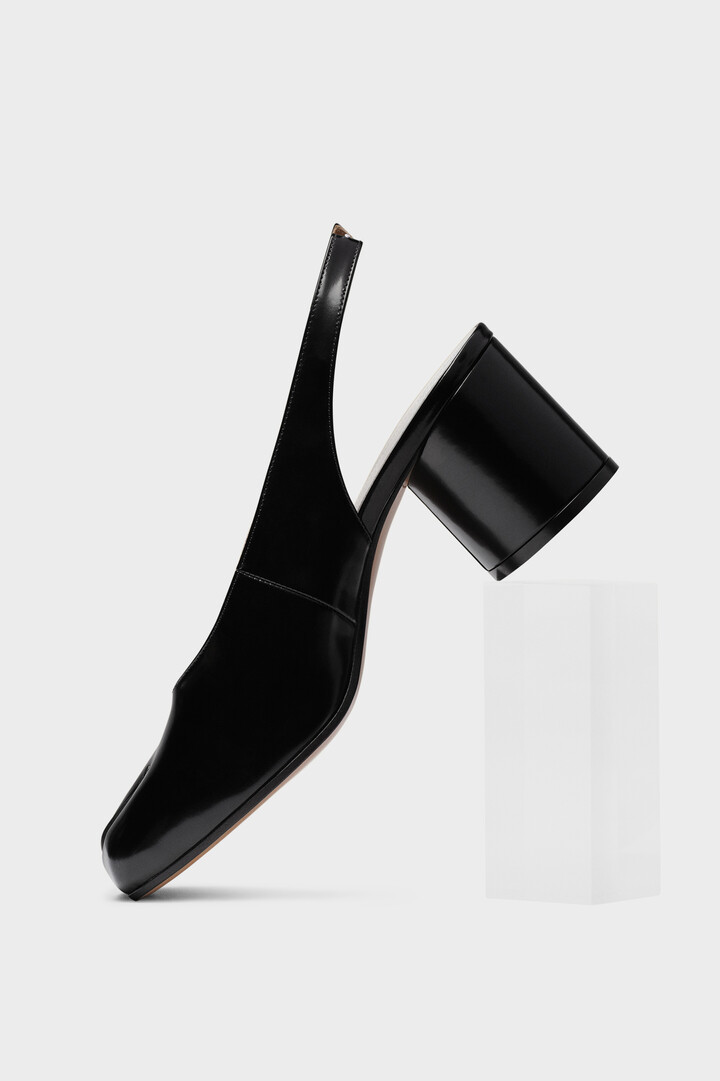 Maison Margiela 「タビ」バックストラップパンプス 38 ブラックレザー タビ バックストラップパンプス｜Maison Margiela