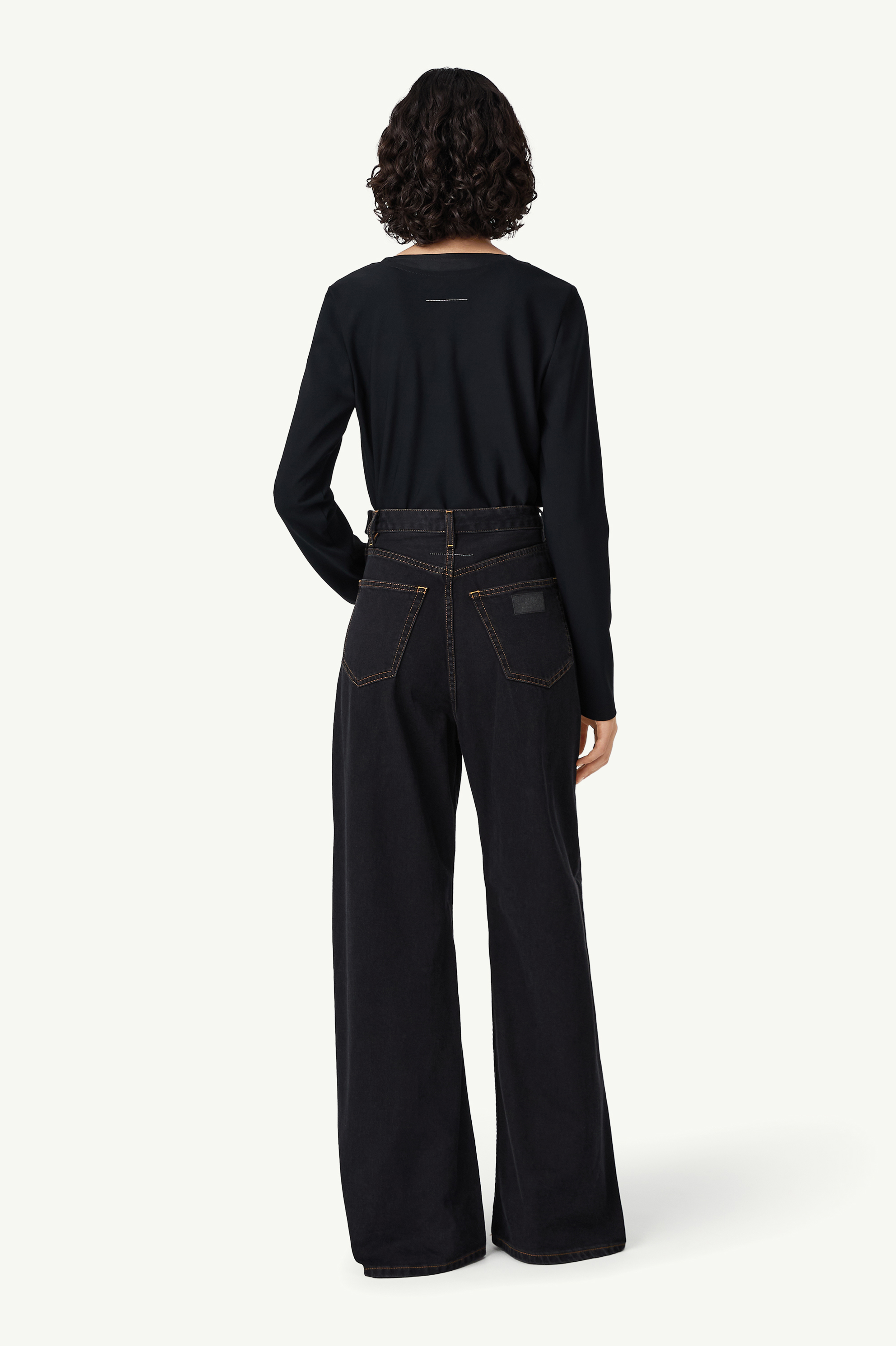 Black Wide-leg denim jeans | MM6 Official