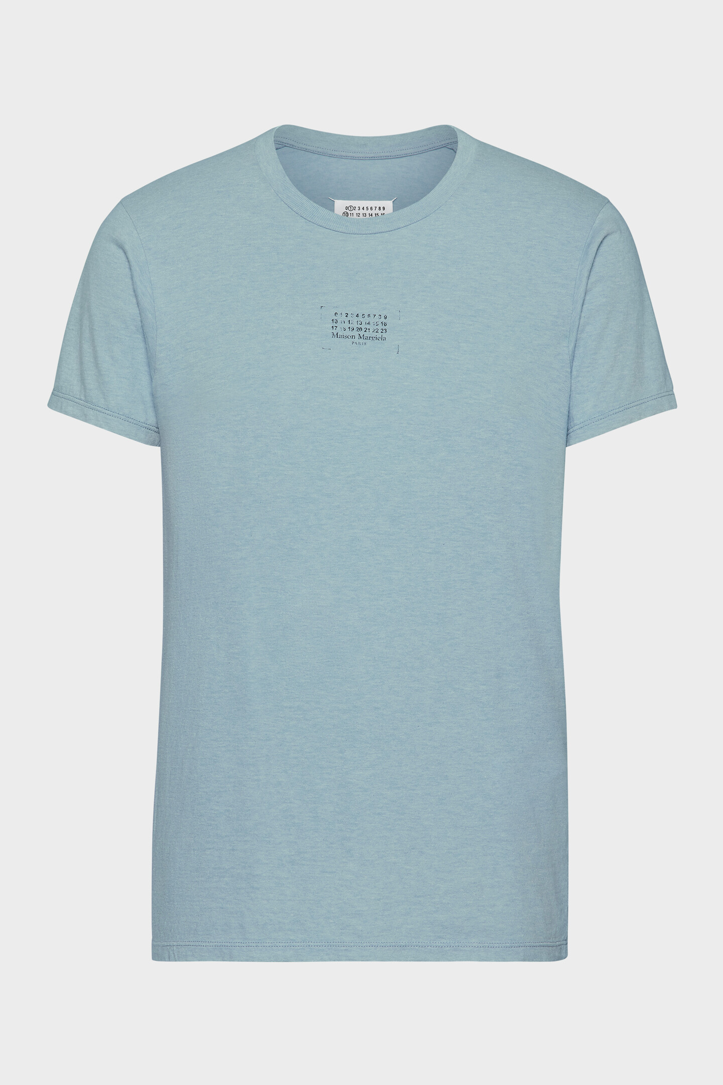 Tシャツ・カットソー Maison Margiela Light Blue Cotton T-Shirt With Logo Print Stamp logo T-shirt