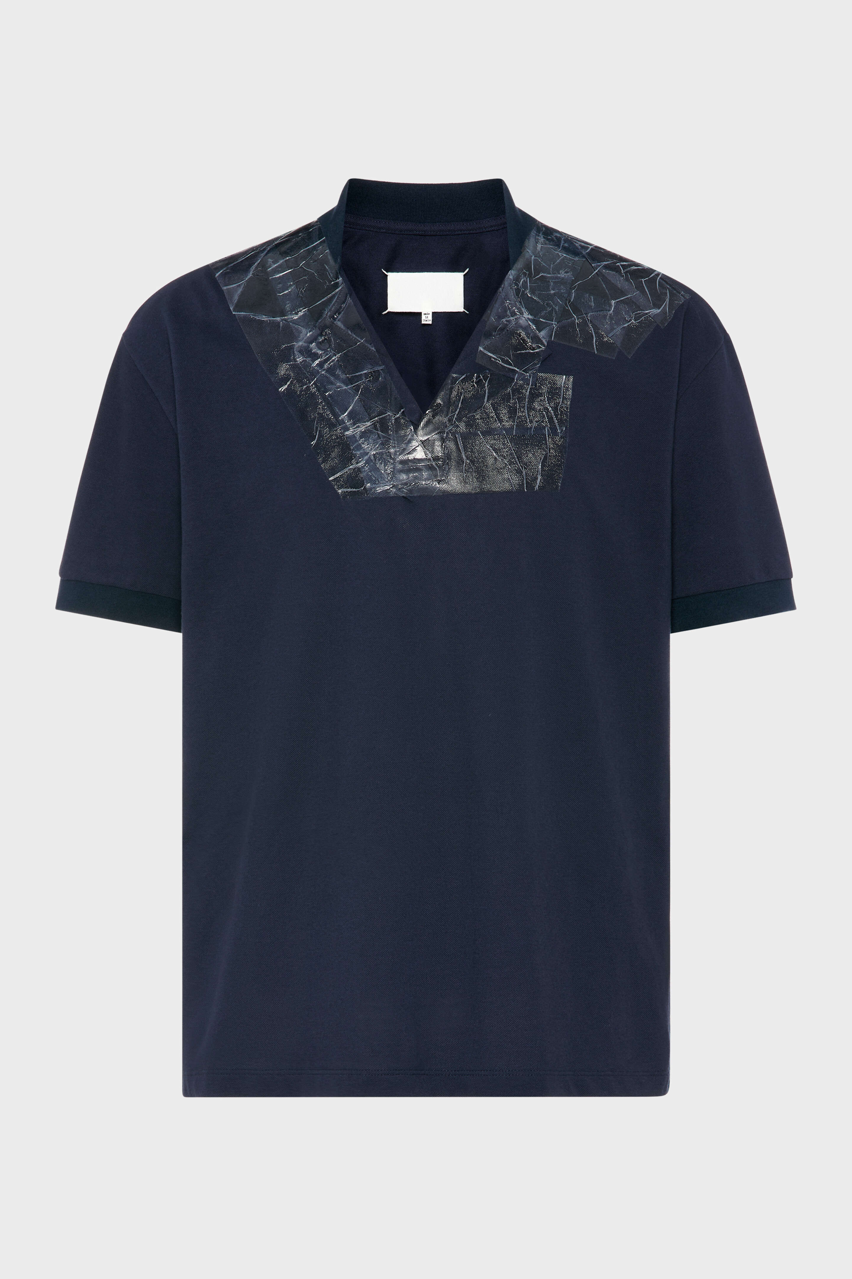 Navy Blue Taped V-neck T-shirt | Maison Margiela Official