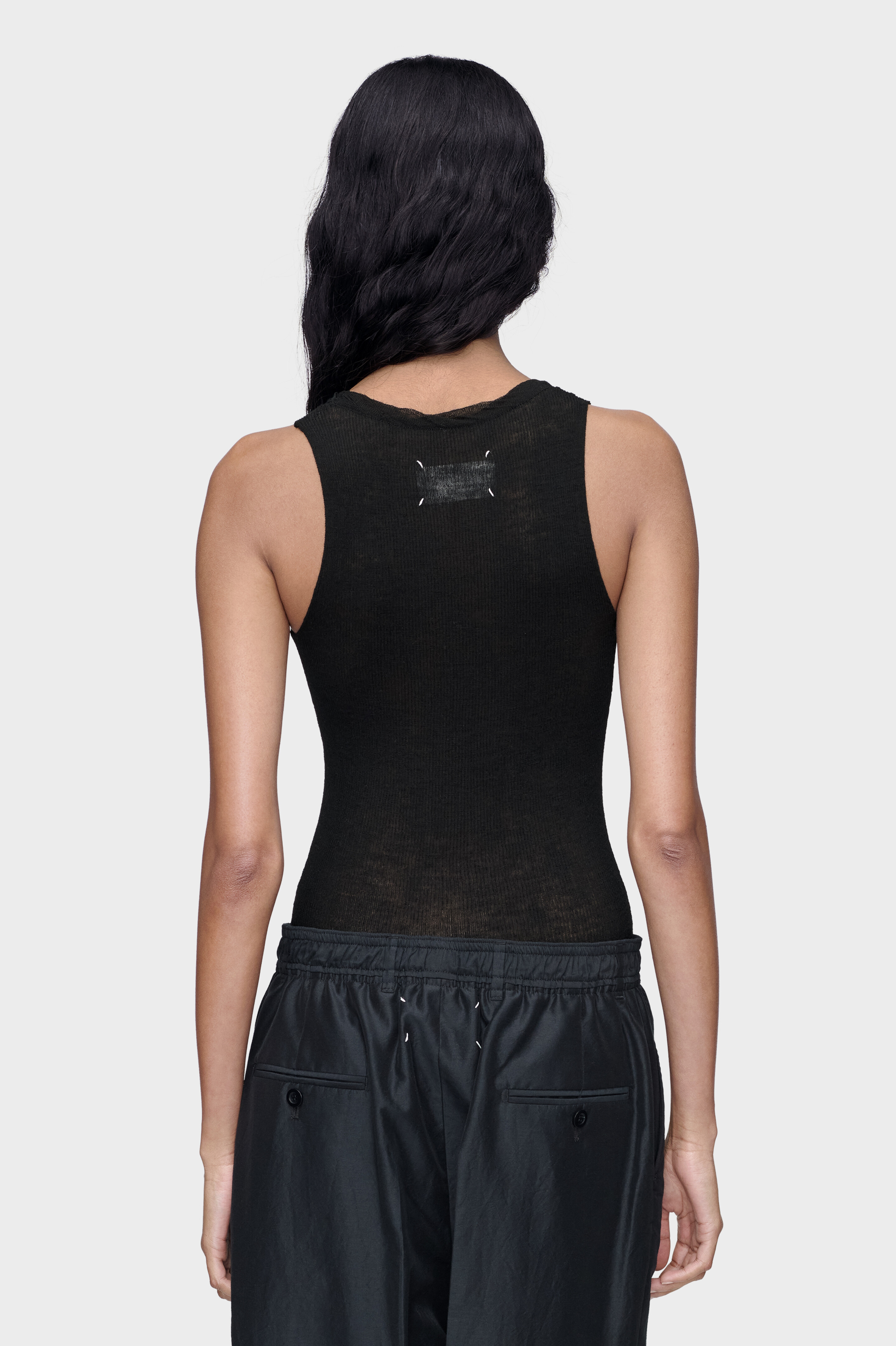 Black Twisted Knit Tank Top | Maison Margiela Official