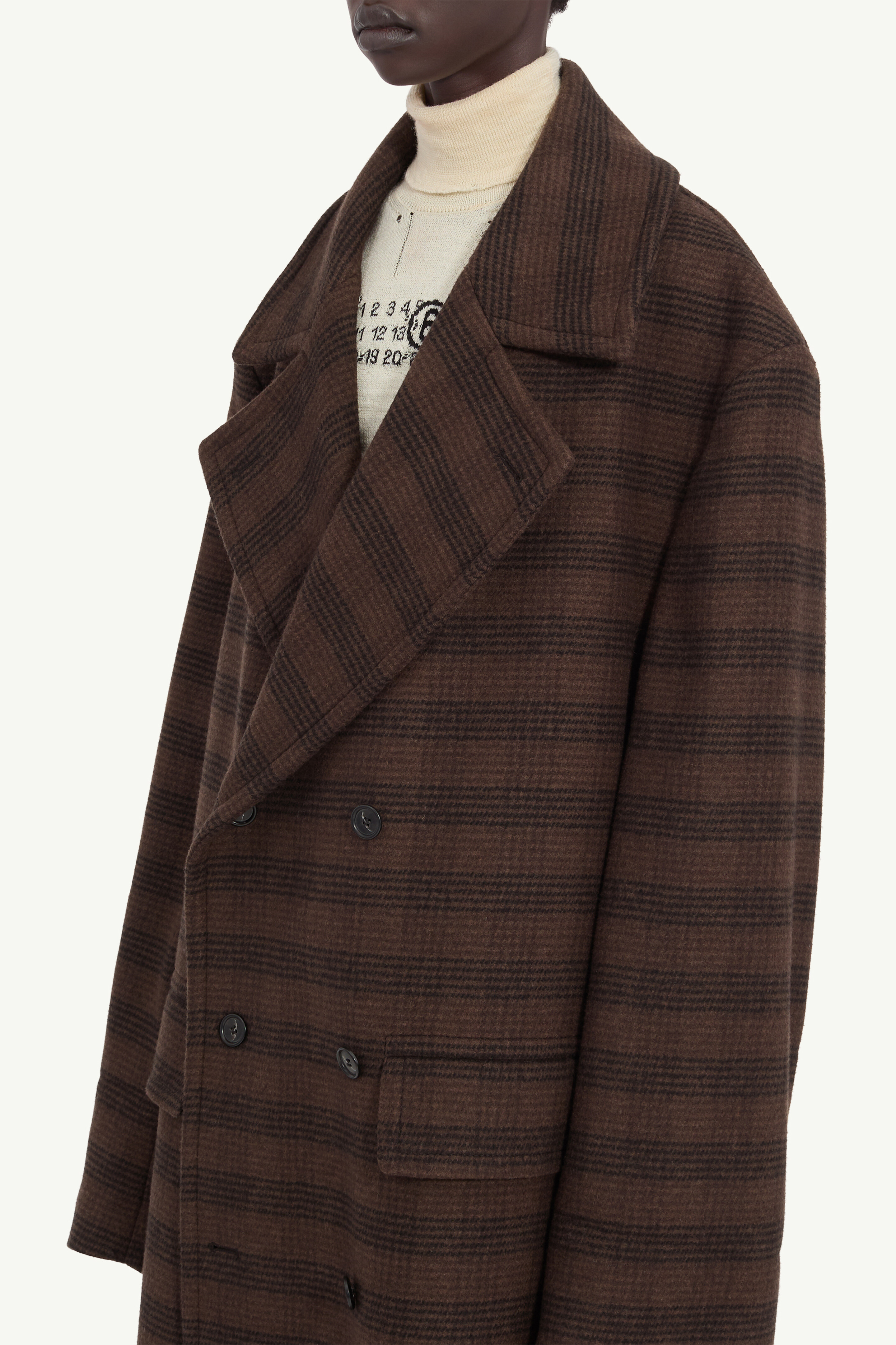 Women's Wool-Blend Checked Coat | MM6
