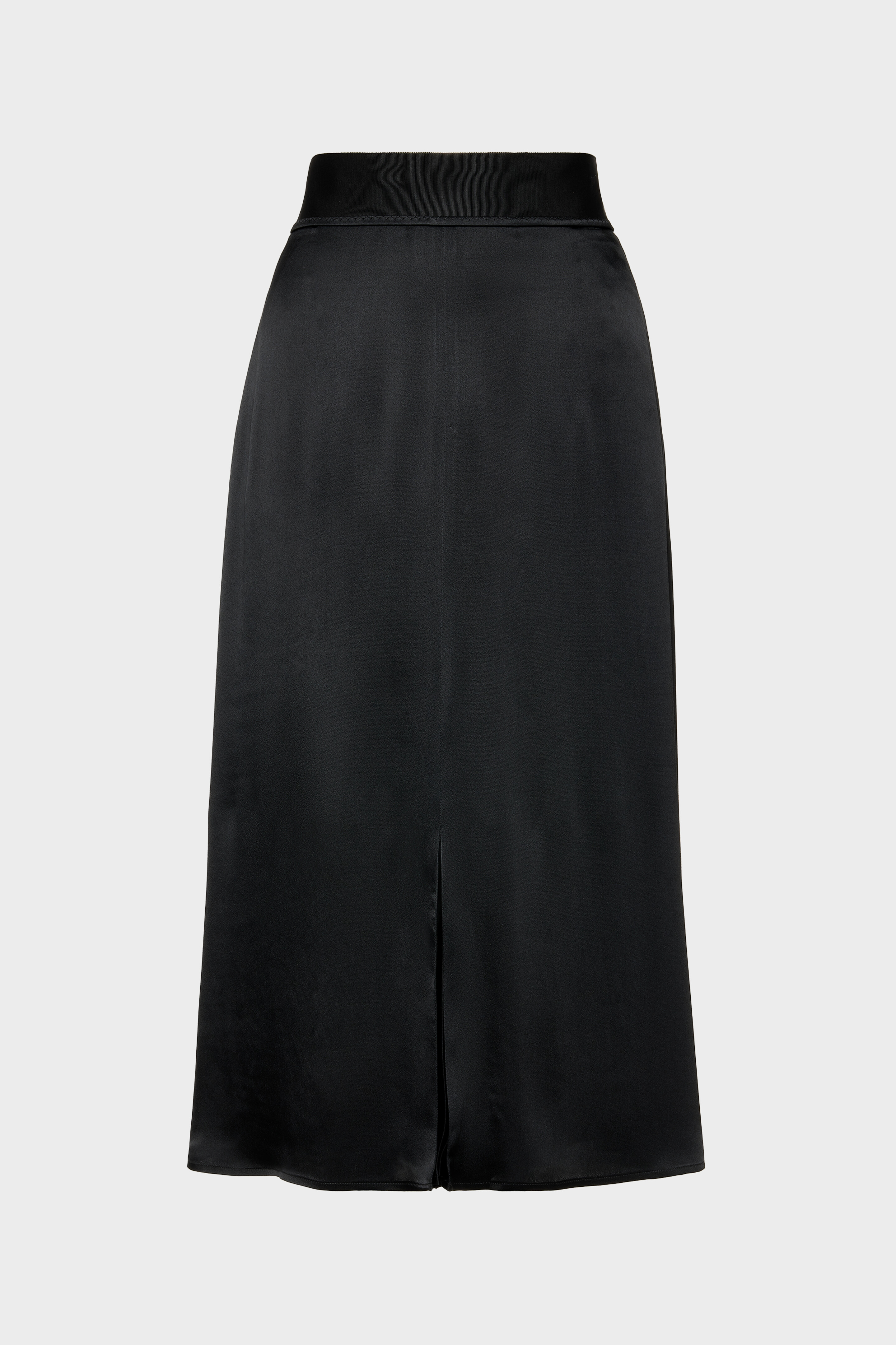 Washed Silk Satin Midi Skirt