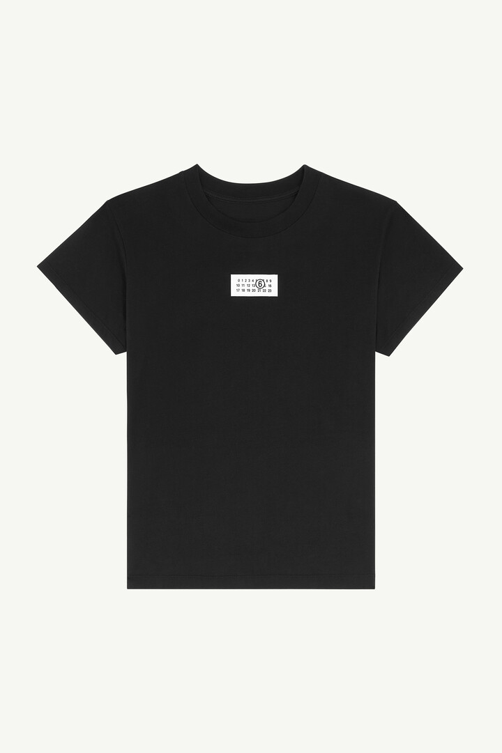 Black Numeric Cotton Jersey T-shirt | MM6 Official