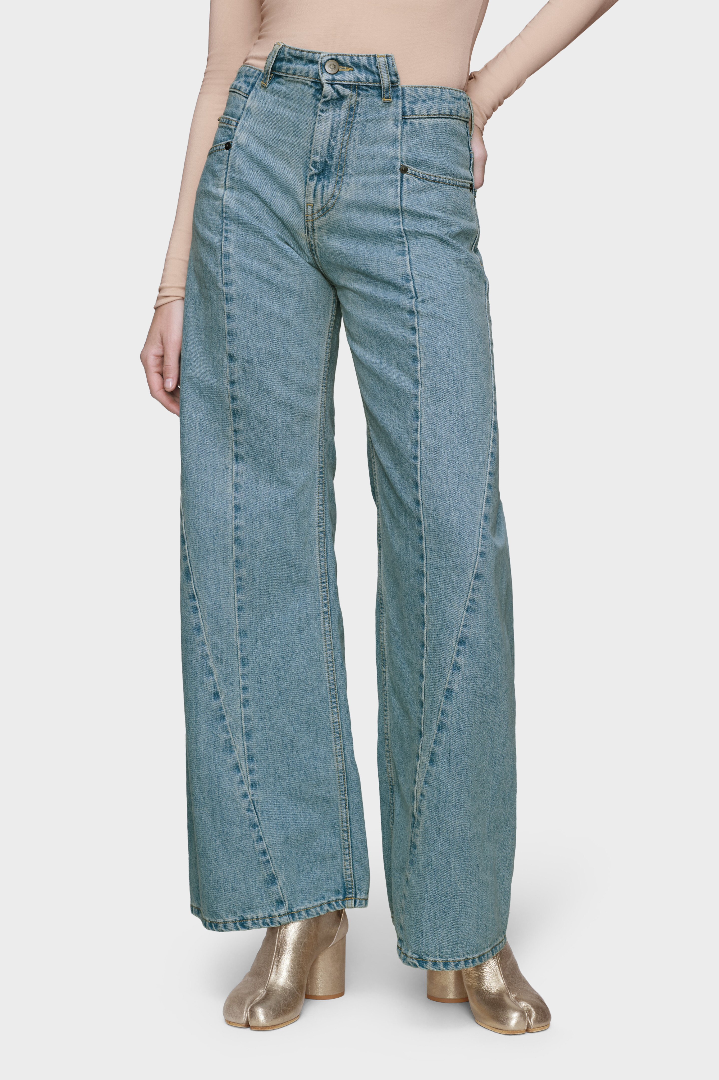 Blue Denim Regular-waisted Wide-leg Jeans | Maison Margiela