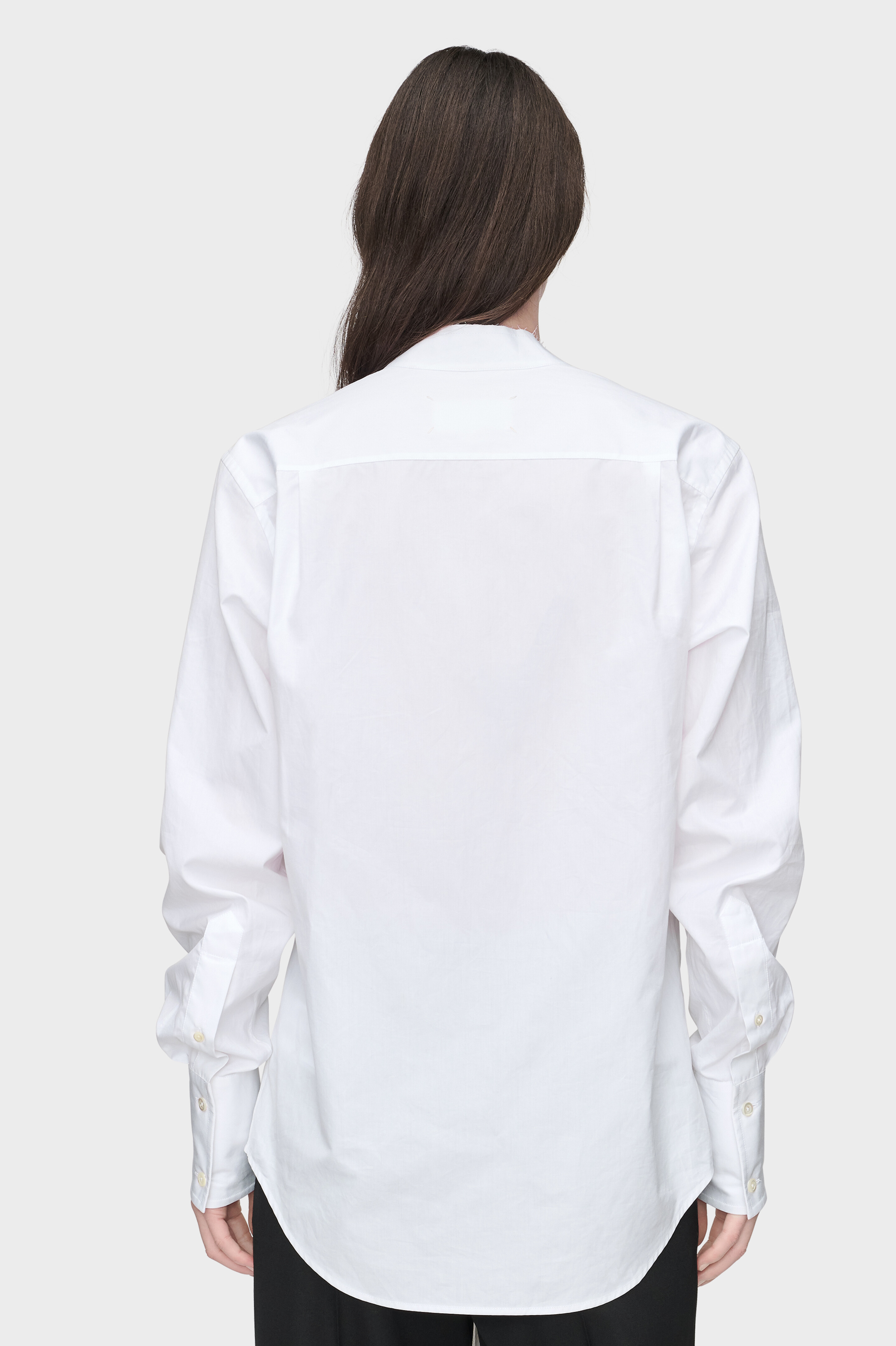White V-Neck Cotton Shirt | Maison Margiela Official