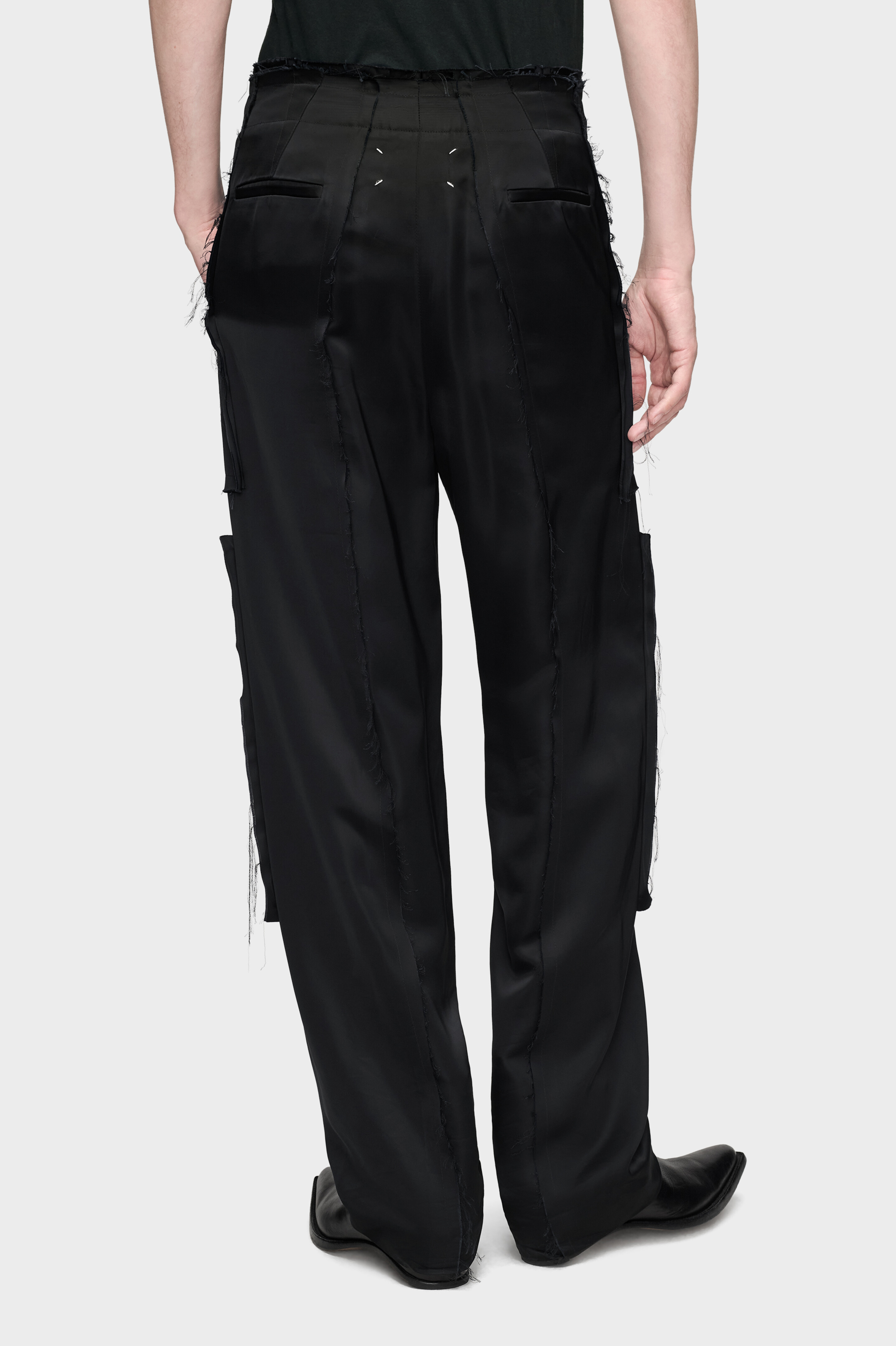 Black Patchwork Satin Trousers | Maison Margiela Official