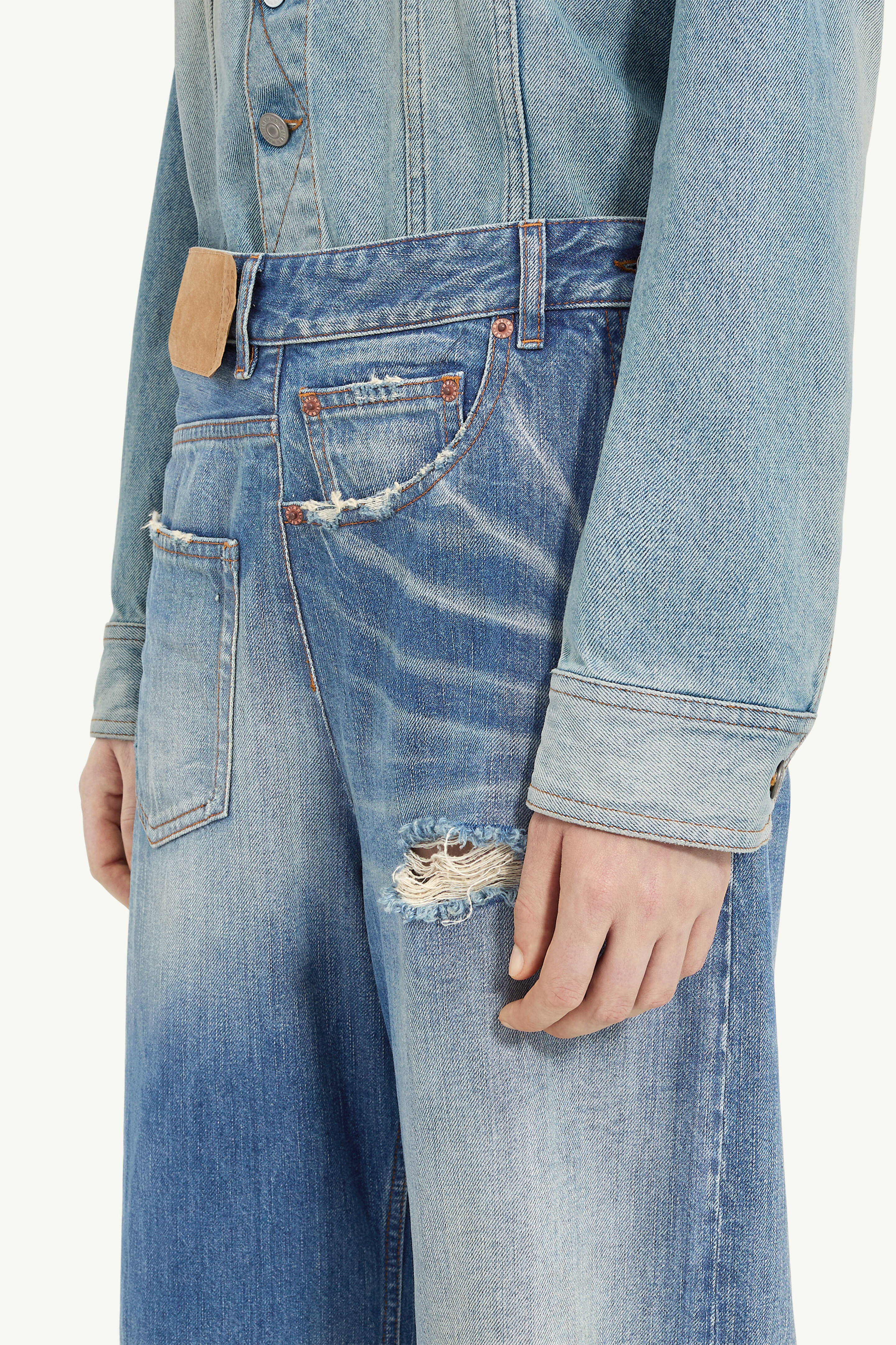 Blue Twist wide leg jeans | MM6 Official