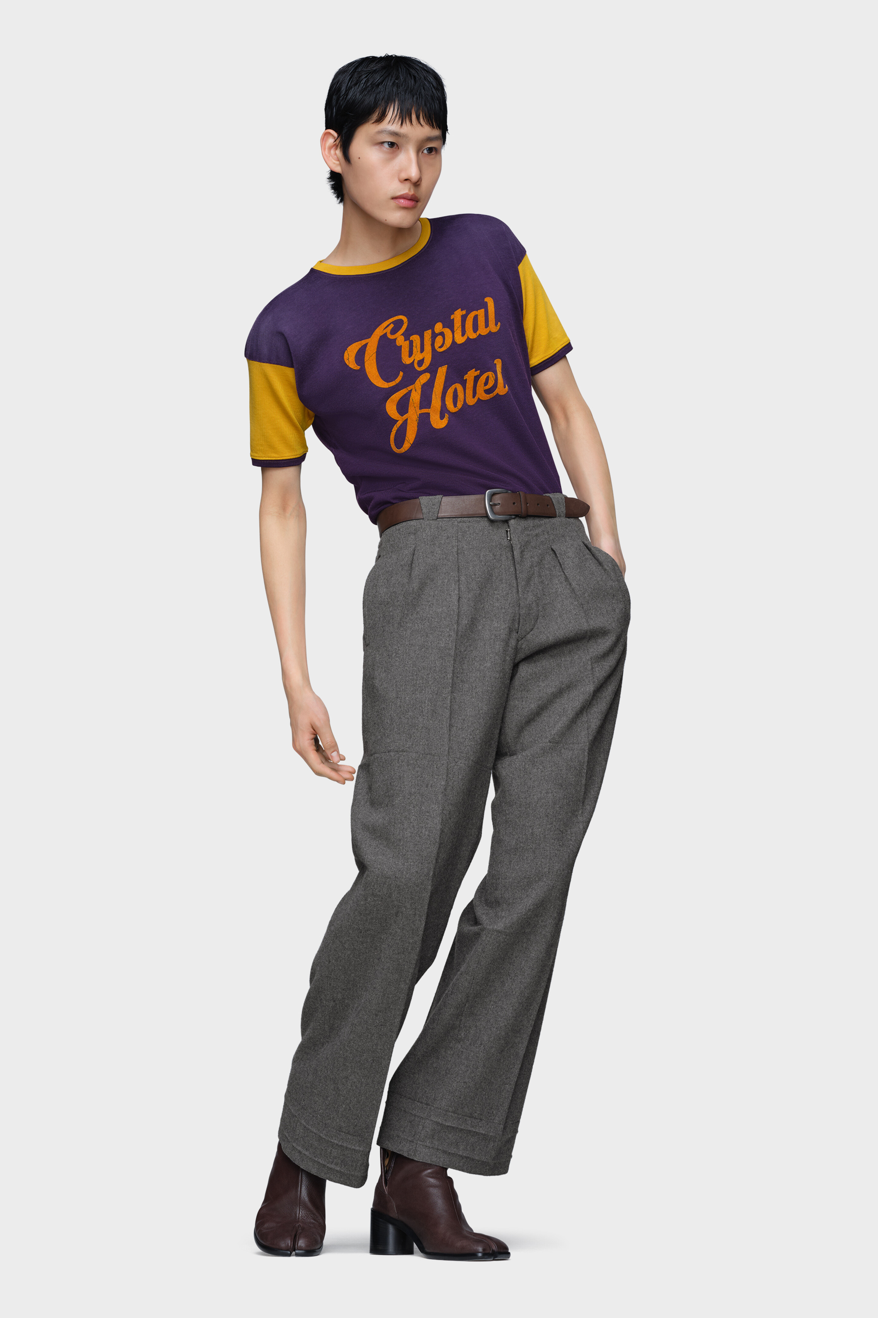 Men's Purple Viscose Varsity T-Shirt | Maison Margiela