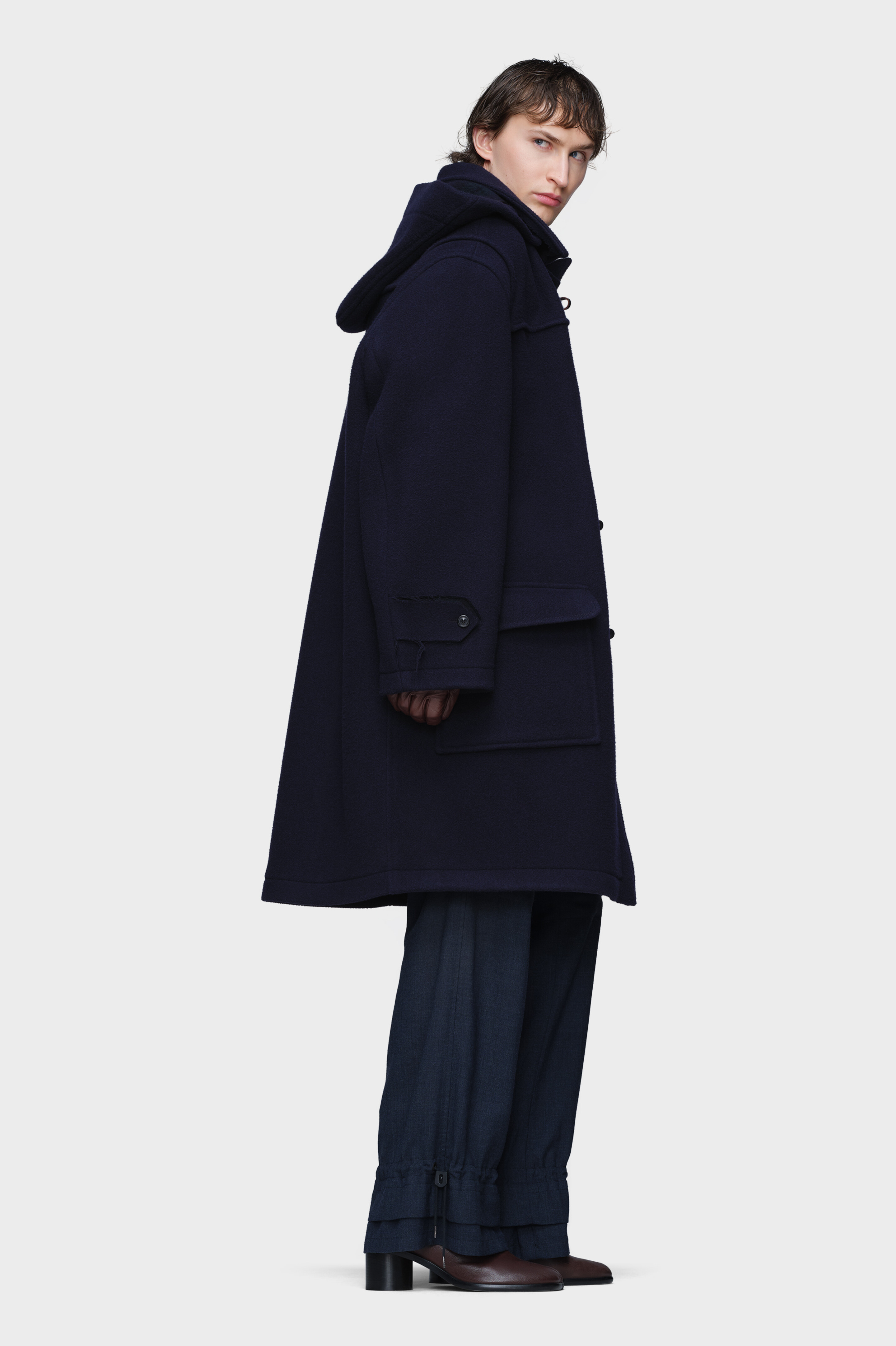Men's Blue Wool Reversible Wool Coat | Maison Margiela