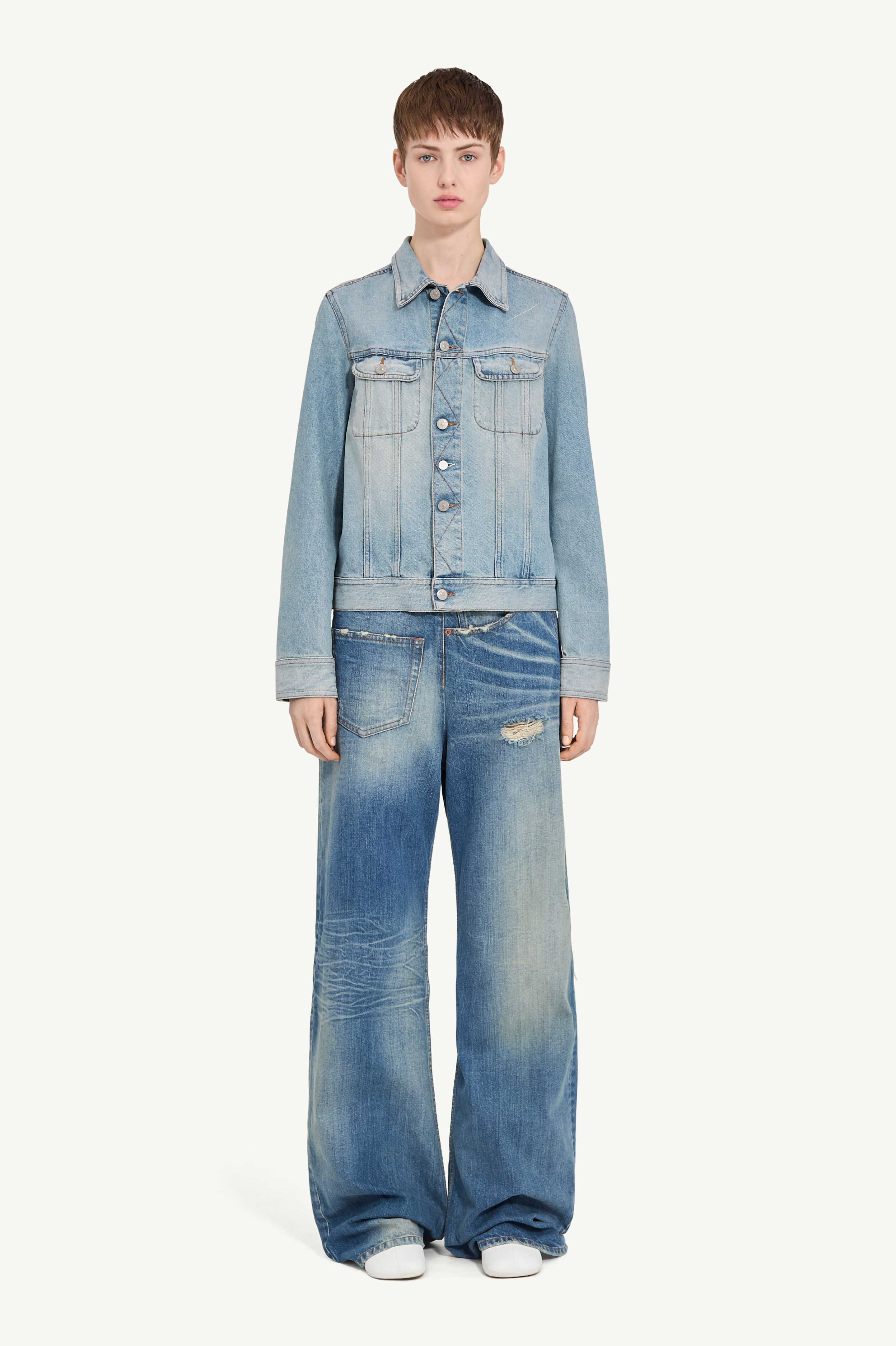 Blue Oversized Twist Denim Jacket | Maison Margiela