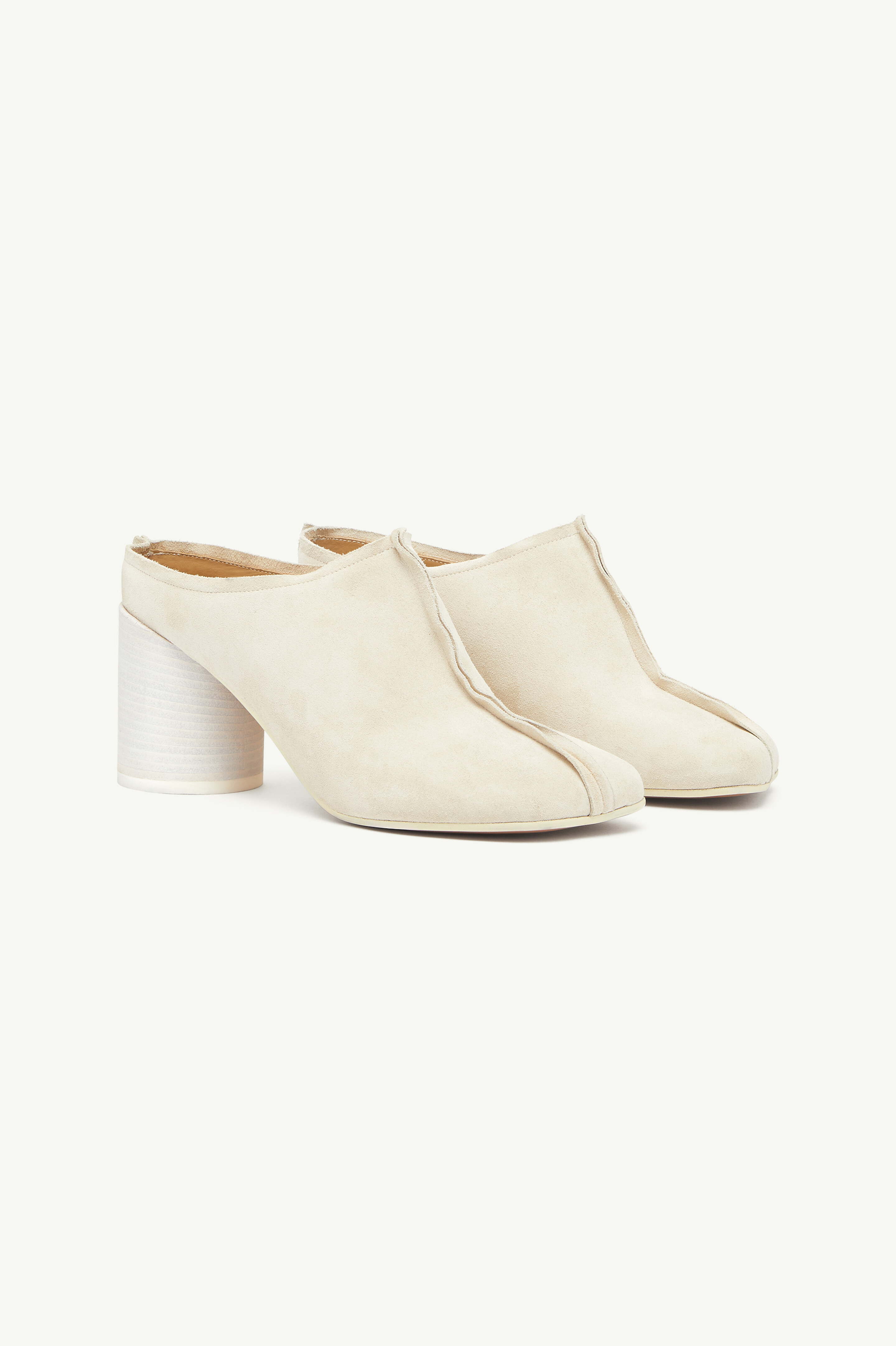 Brown Suede Anatomic stitch toe mule | MM6 Official