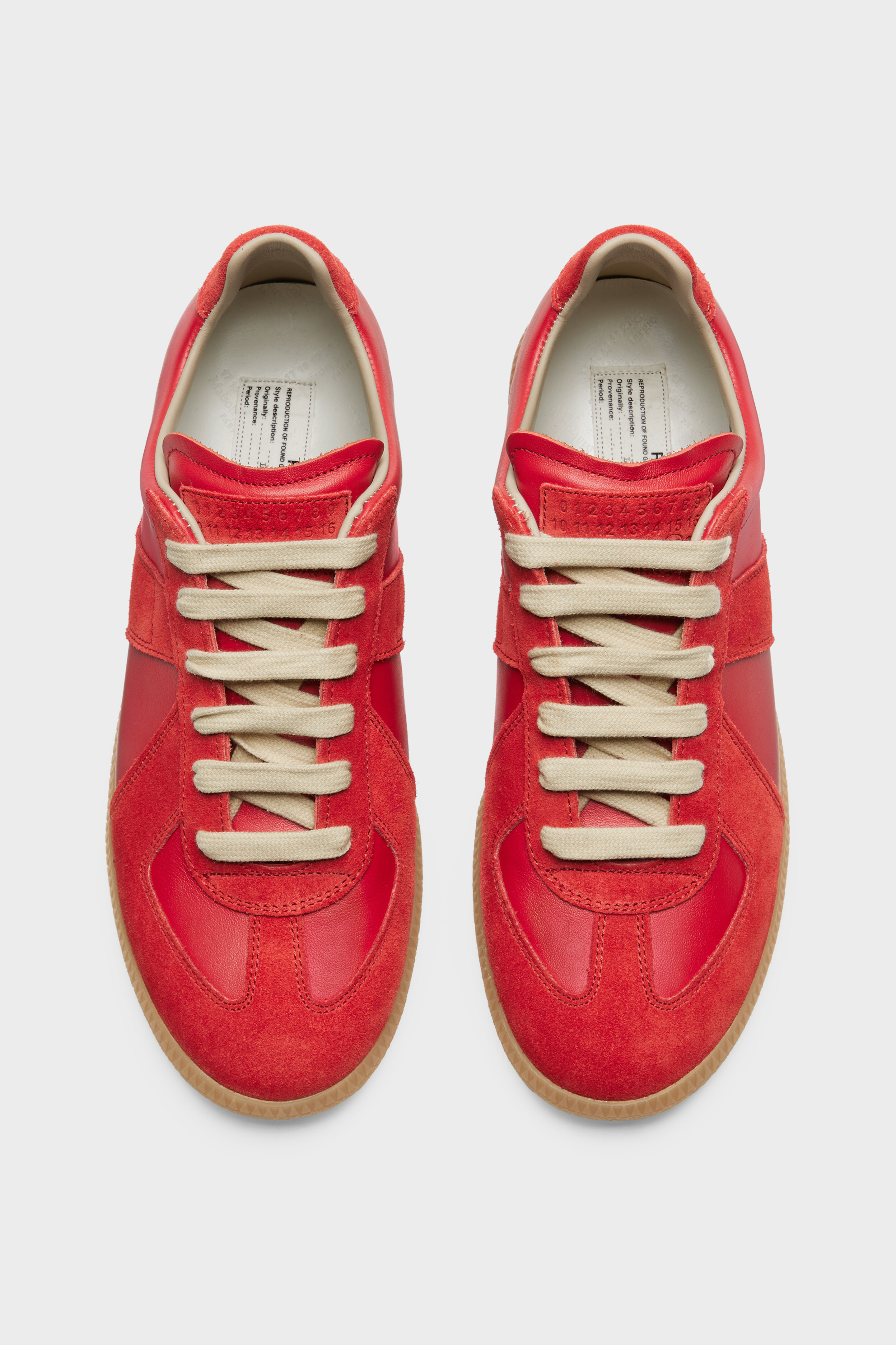 Men's Red Leather Replica Sneakers | Maison Margiela