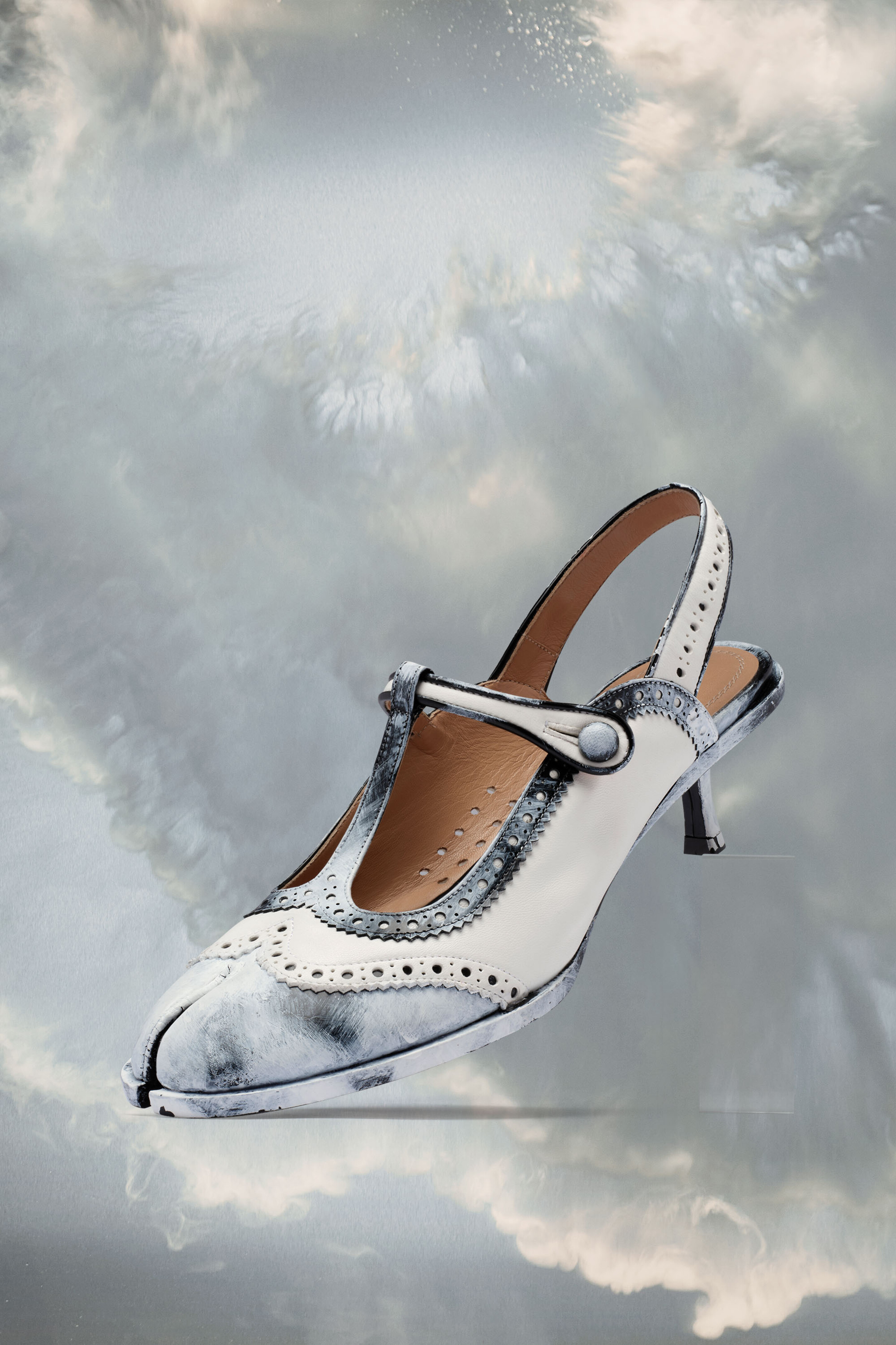 maison margiela Mary Janes Bianchetto à bride arrière Tabi
