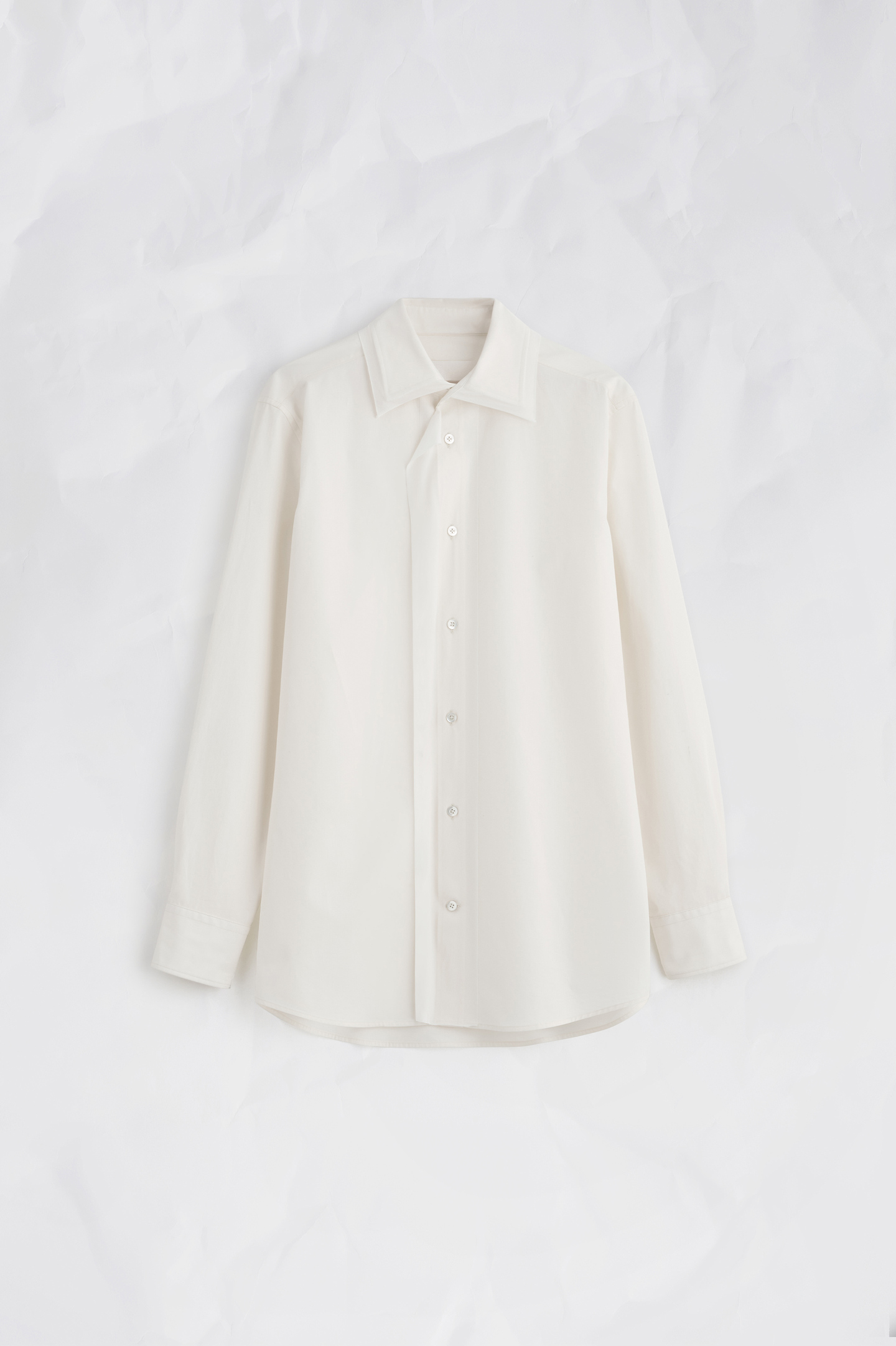 White Fusion Velvet Placket Cotton Shirt | Maison Margiela Official