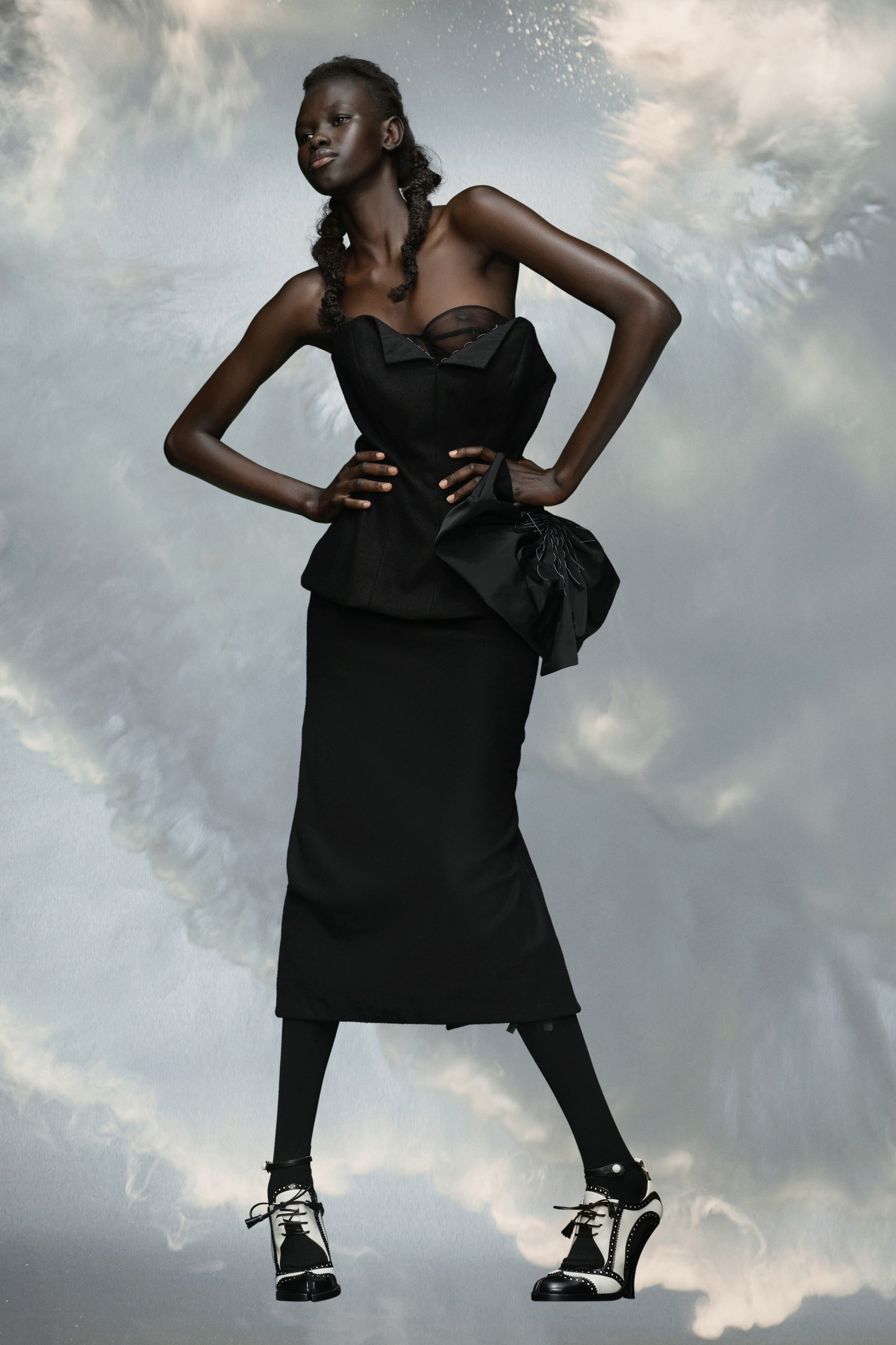 スーツ・フォーマル・ドレス maison margiela dress Maison Margiela Hammered Satin Gown | Black | FARFETCH JO