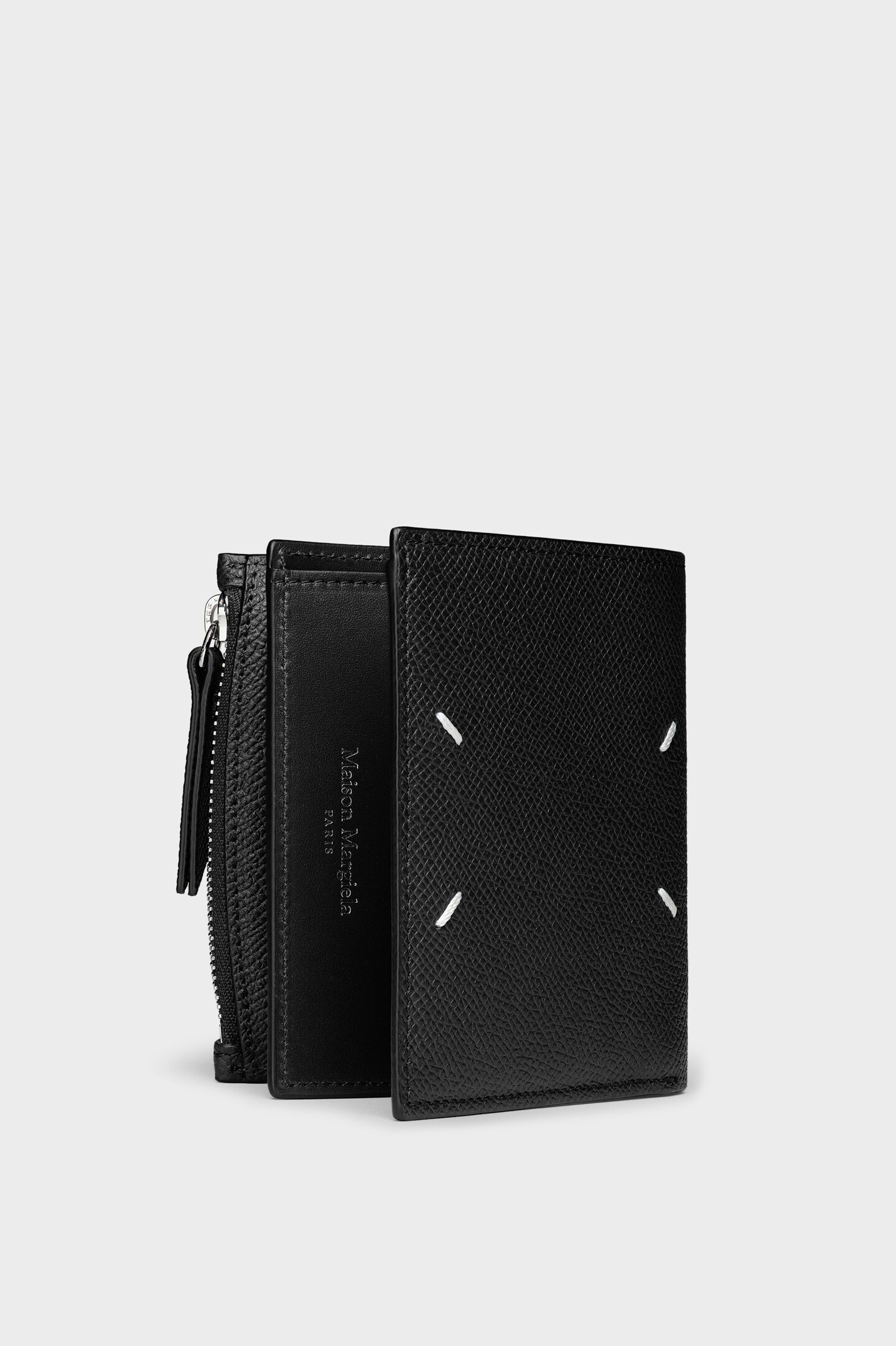 小物 Maison Margiela Money Clip BLACK Maison Margiela Men's Grain Leather Money Clip Wallet in