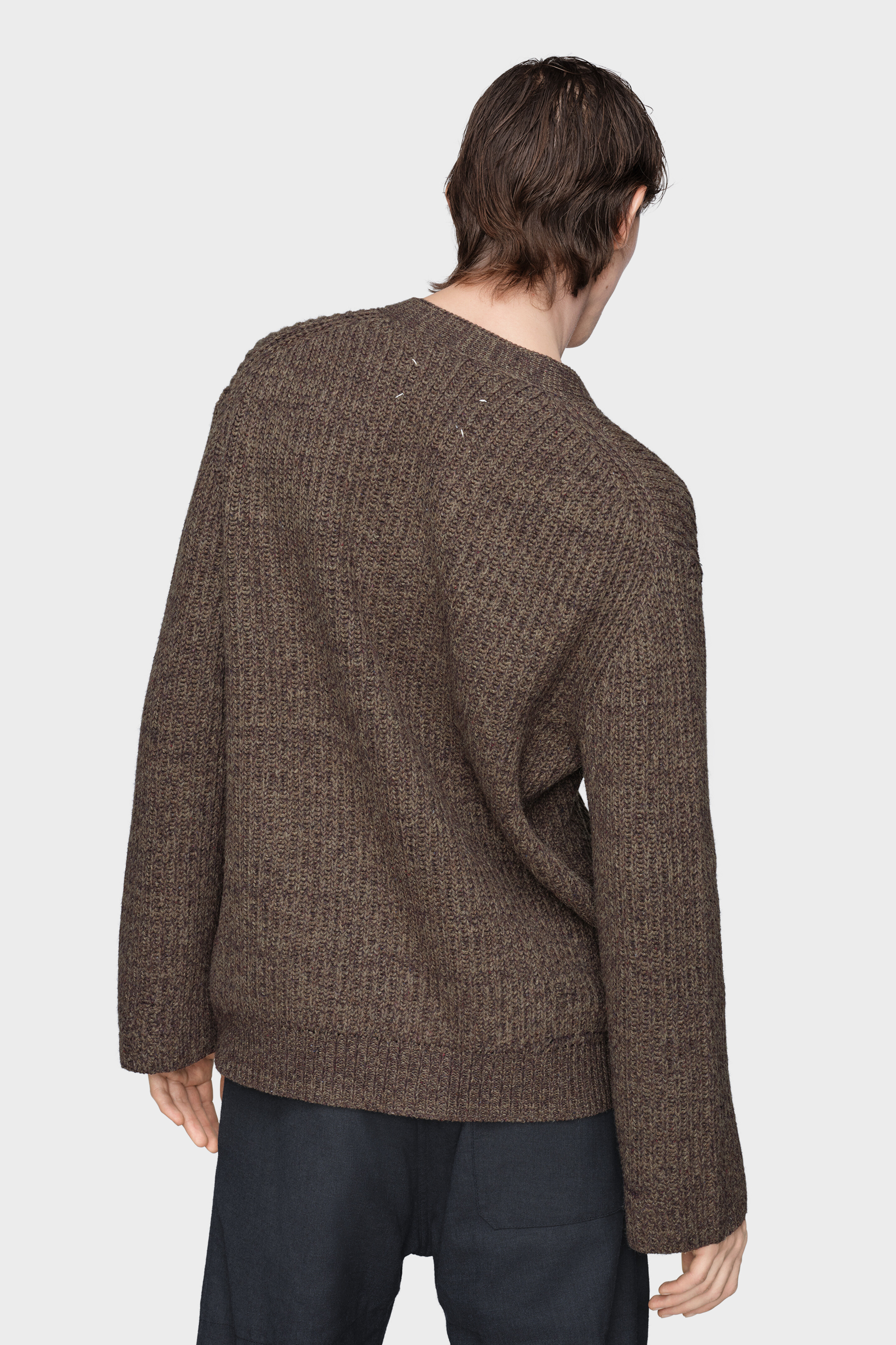 Men's Brown Cotton Wool Cardigan | Maison Margiela