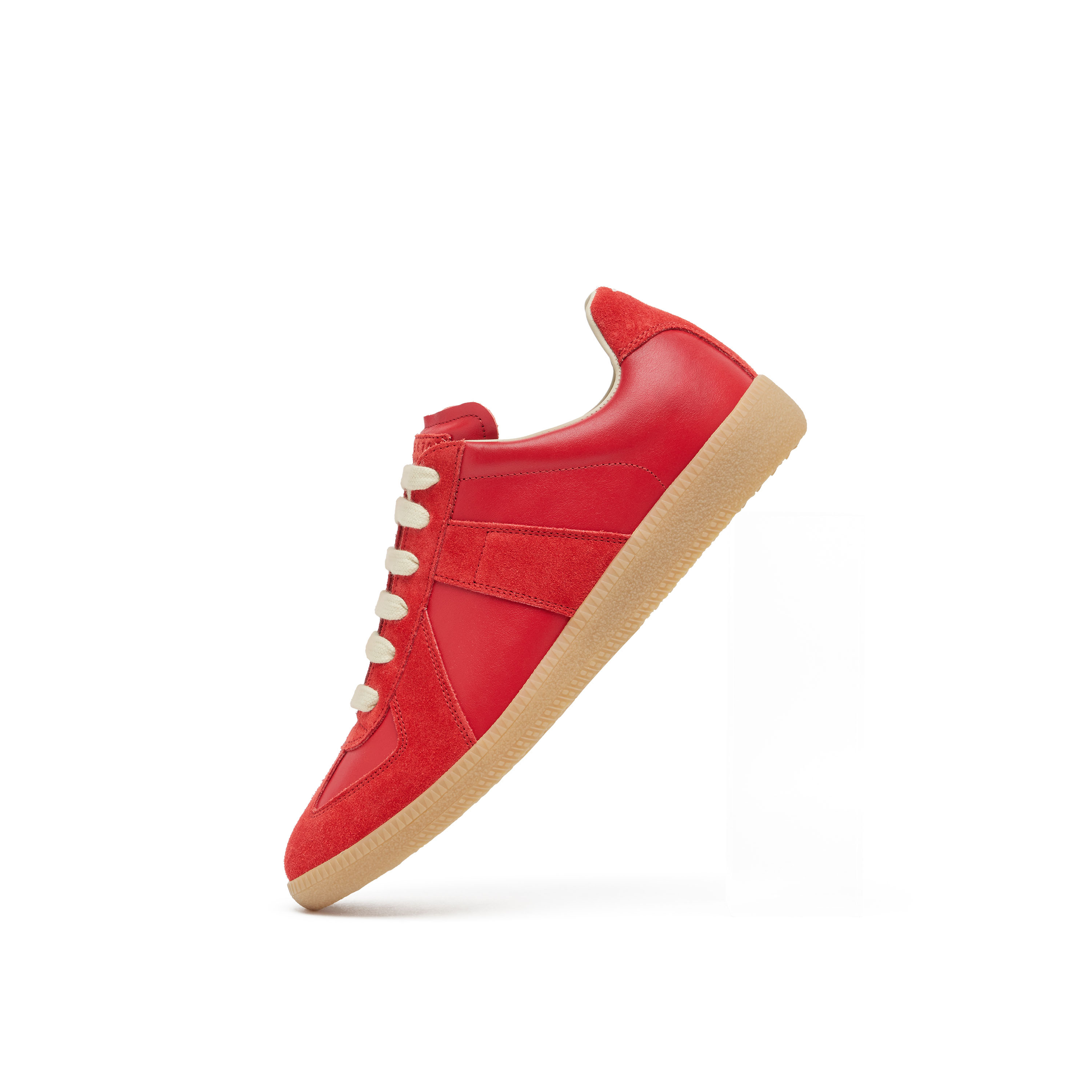 Men's Red Leather Replica Sneakers | Maison Margiela