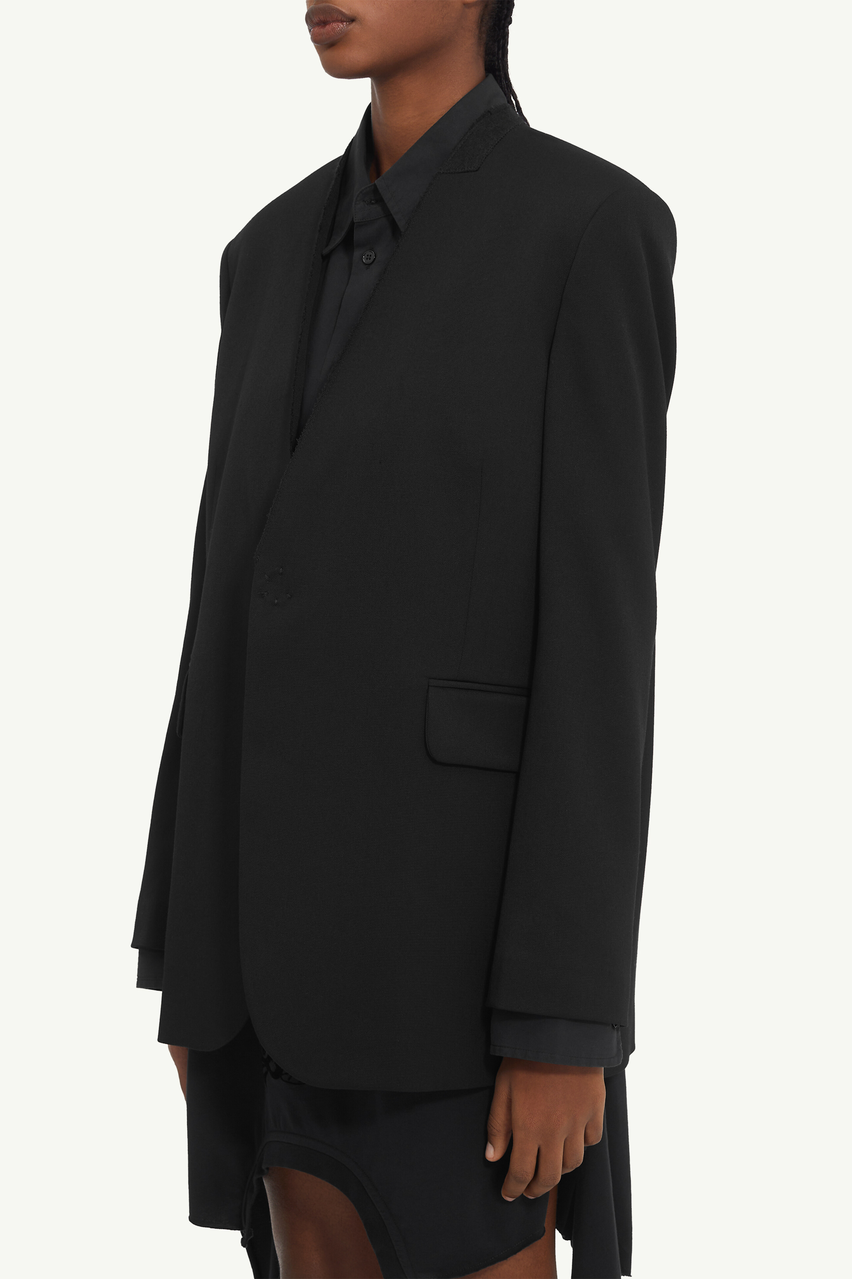 Women's Collarless Tailoring Wool Suit Jacket | MM6