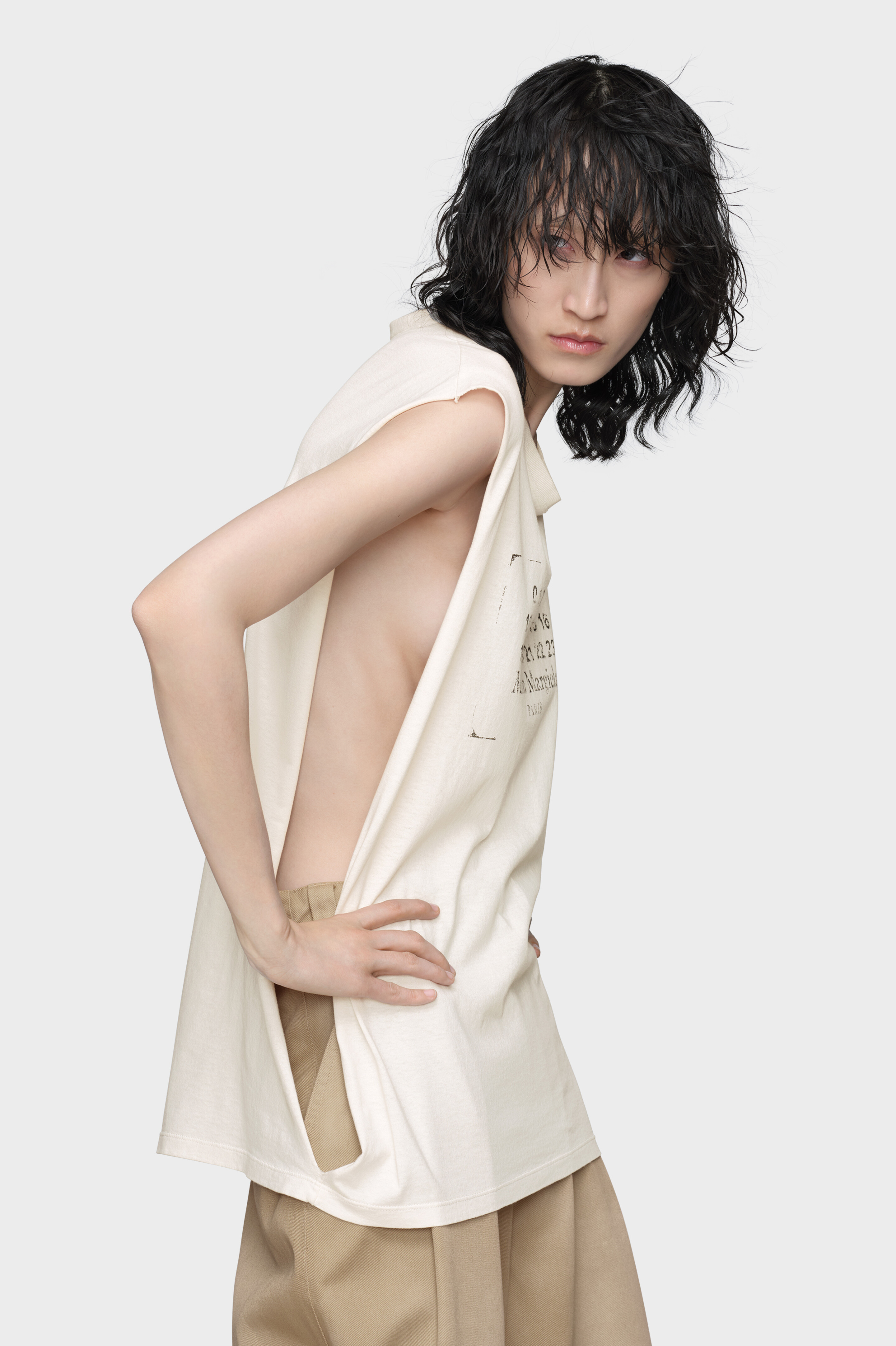 Women's Yellow Cotton Sleeveless Top | Maison Margiela