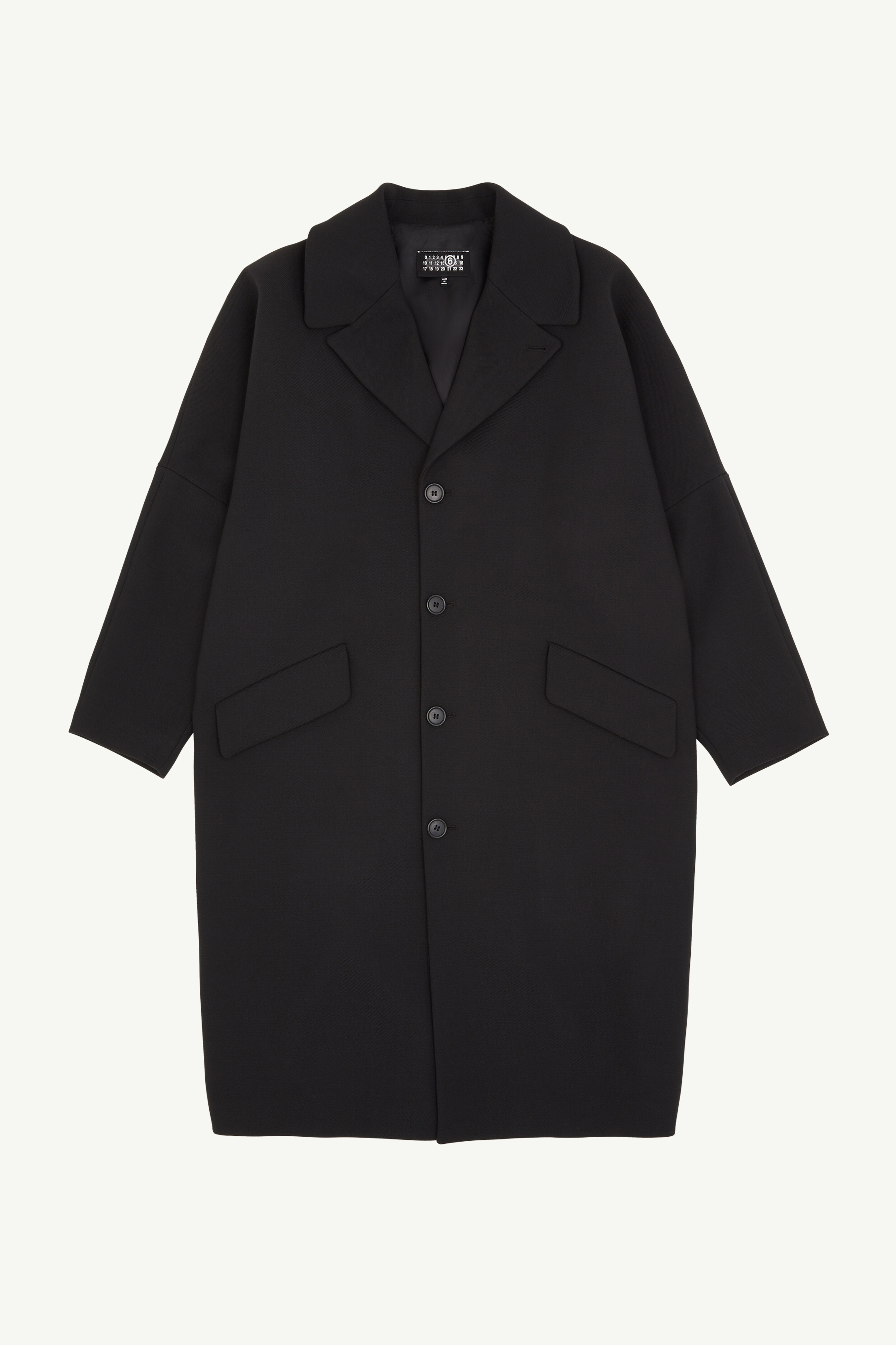 Black Wool Mid-weight Coat | Maison Margiela