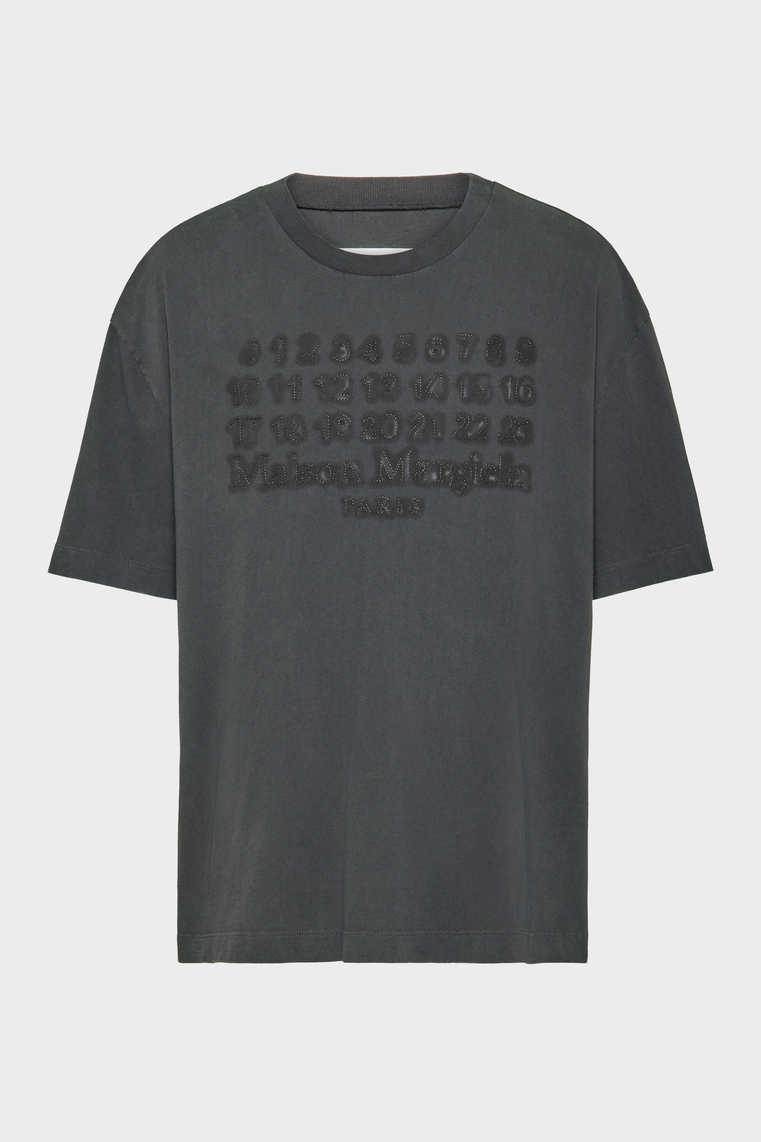 maison margiela ロゴ刺繍　Tシャツ Black Embroidered logo T-shirt | Maison Margiela Official