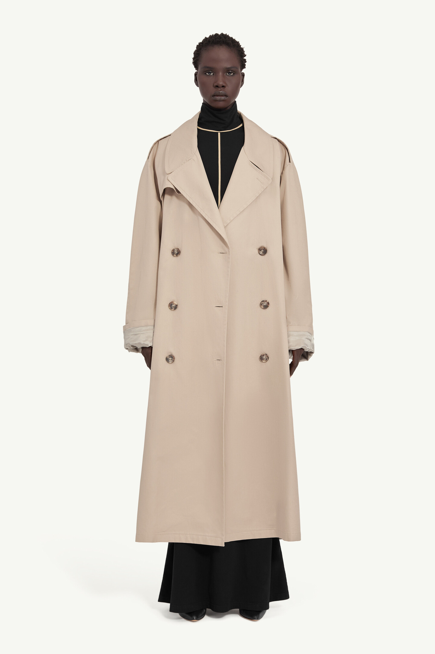 Yellow Cotton trench coat | MM6 Official