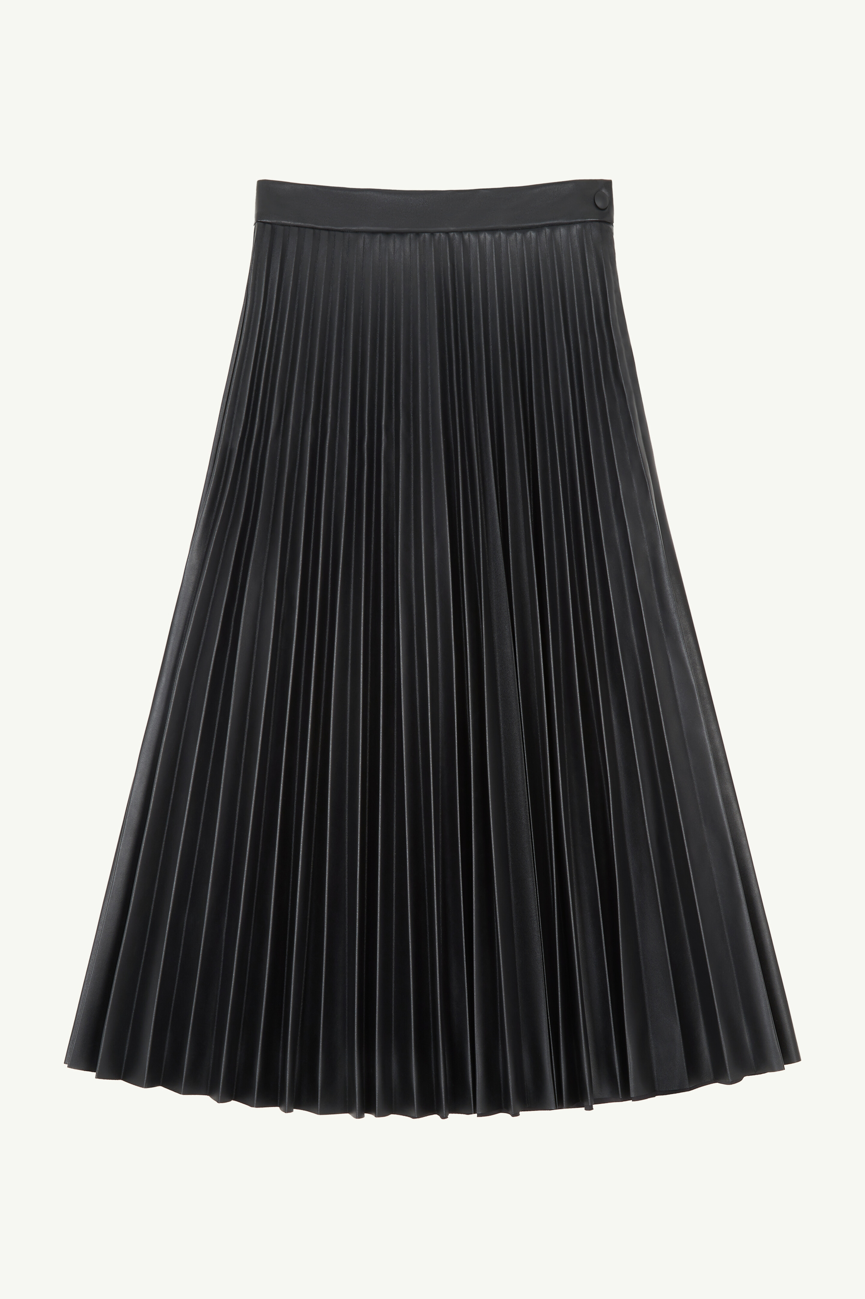 Black Faux Leather Plated Midi Skirt | MM6 Maison Margiela