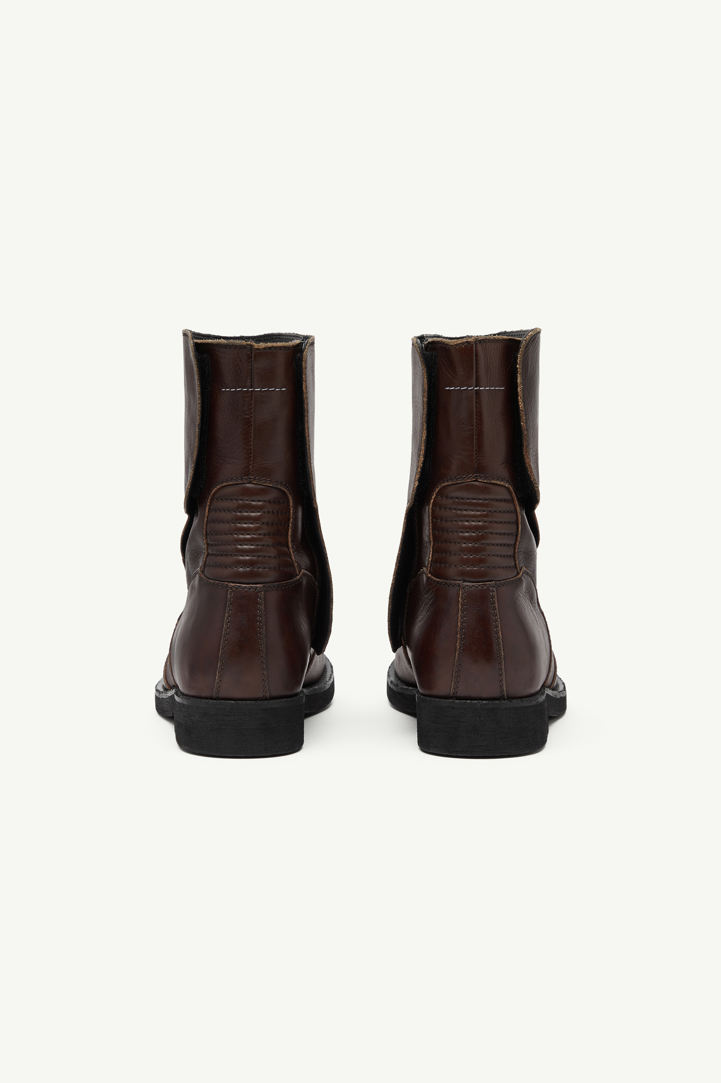 Men's Mid-Calf Leather Biker Boots | MM6