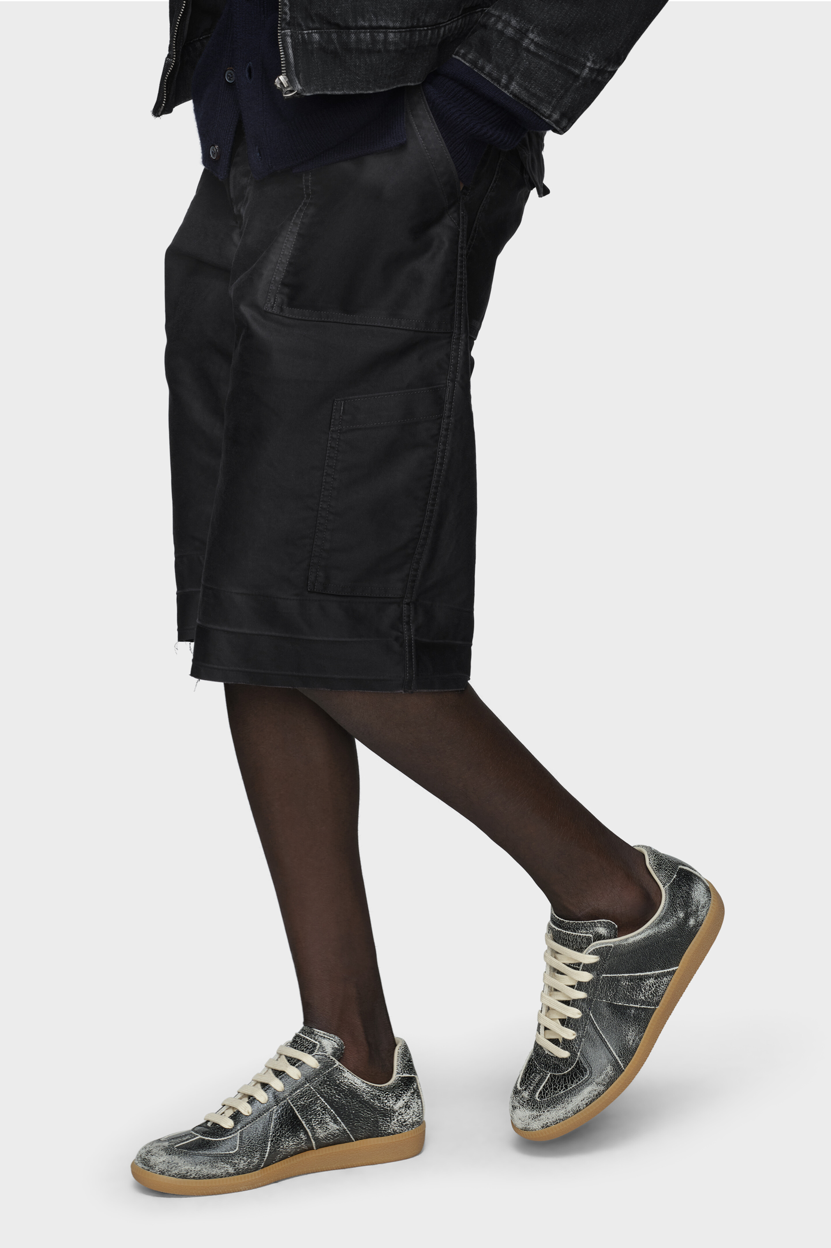 マーサ Maison Margiela Black cracked leather Replica sneakers | TheDoubleF