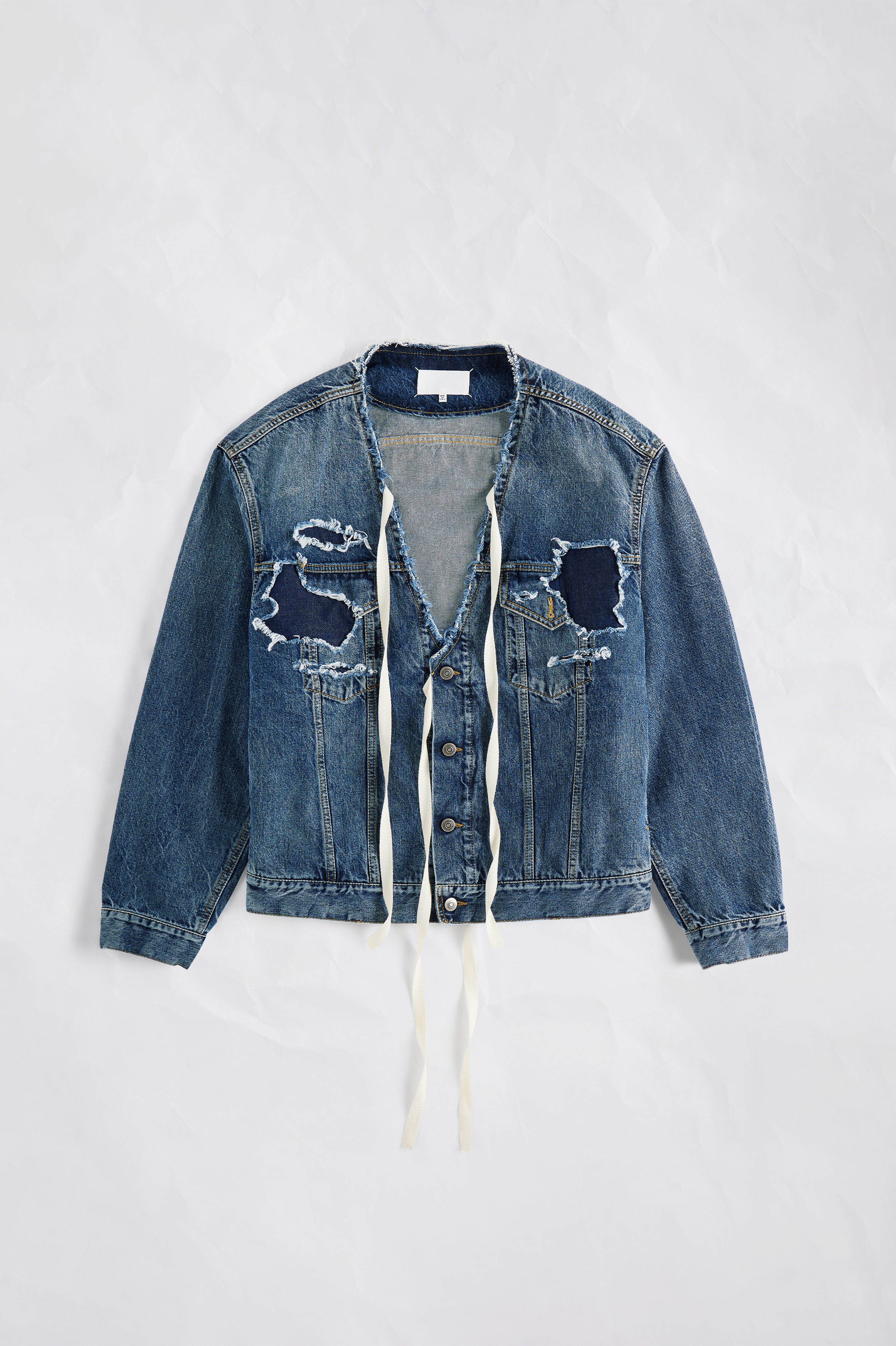 Blue Distressed Assemblage Denim Jacket | Maison Margiela Official