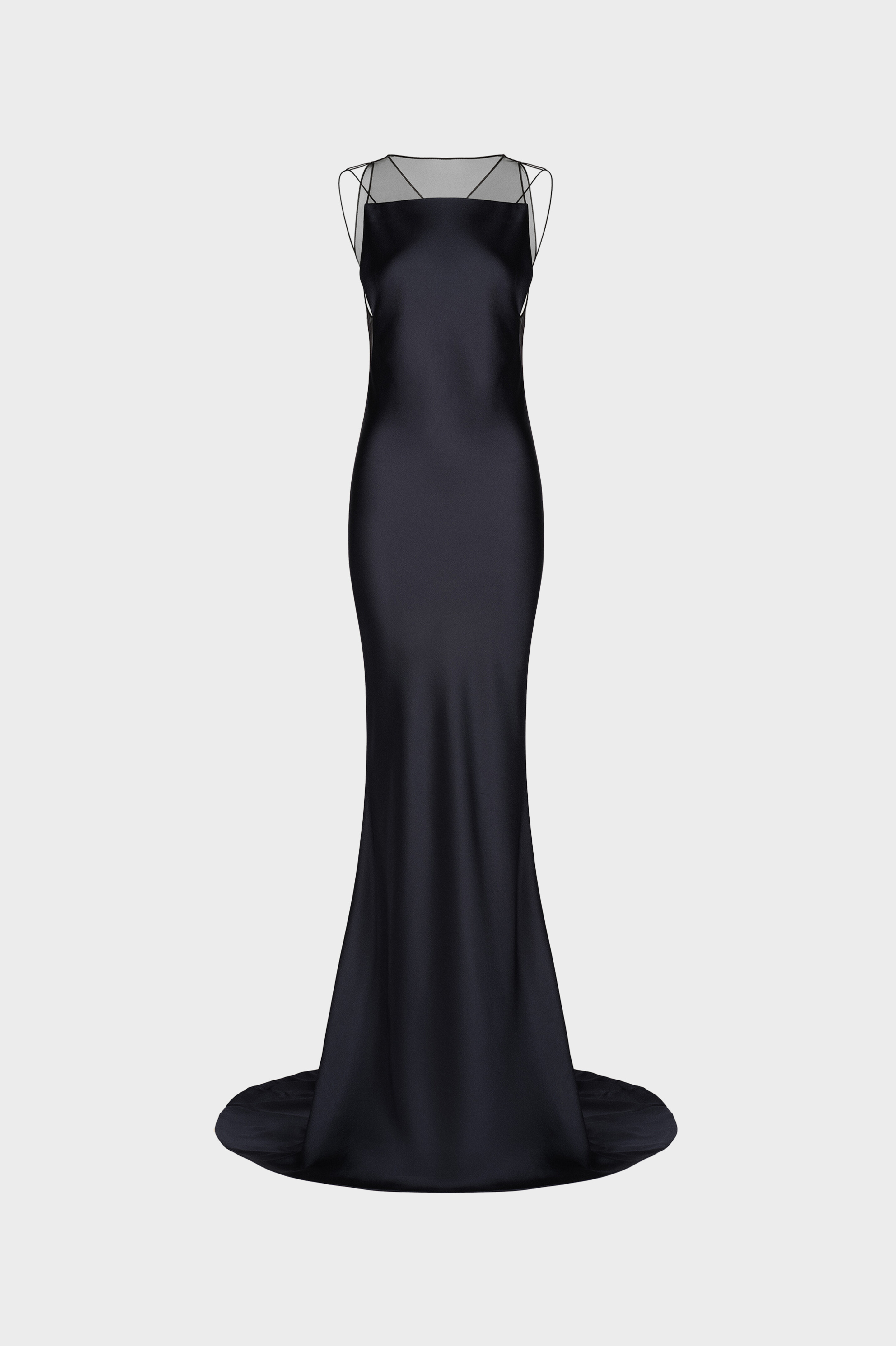 Blue Sleeveless Satin Maxi Dress - Navy | Maison Margiela