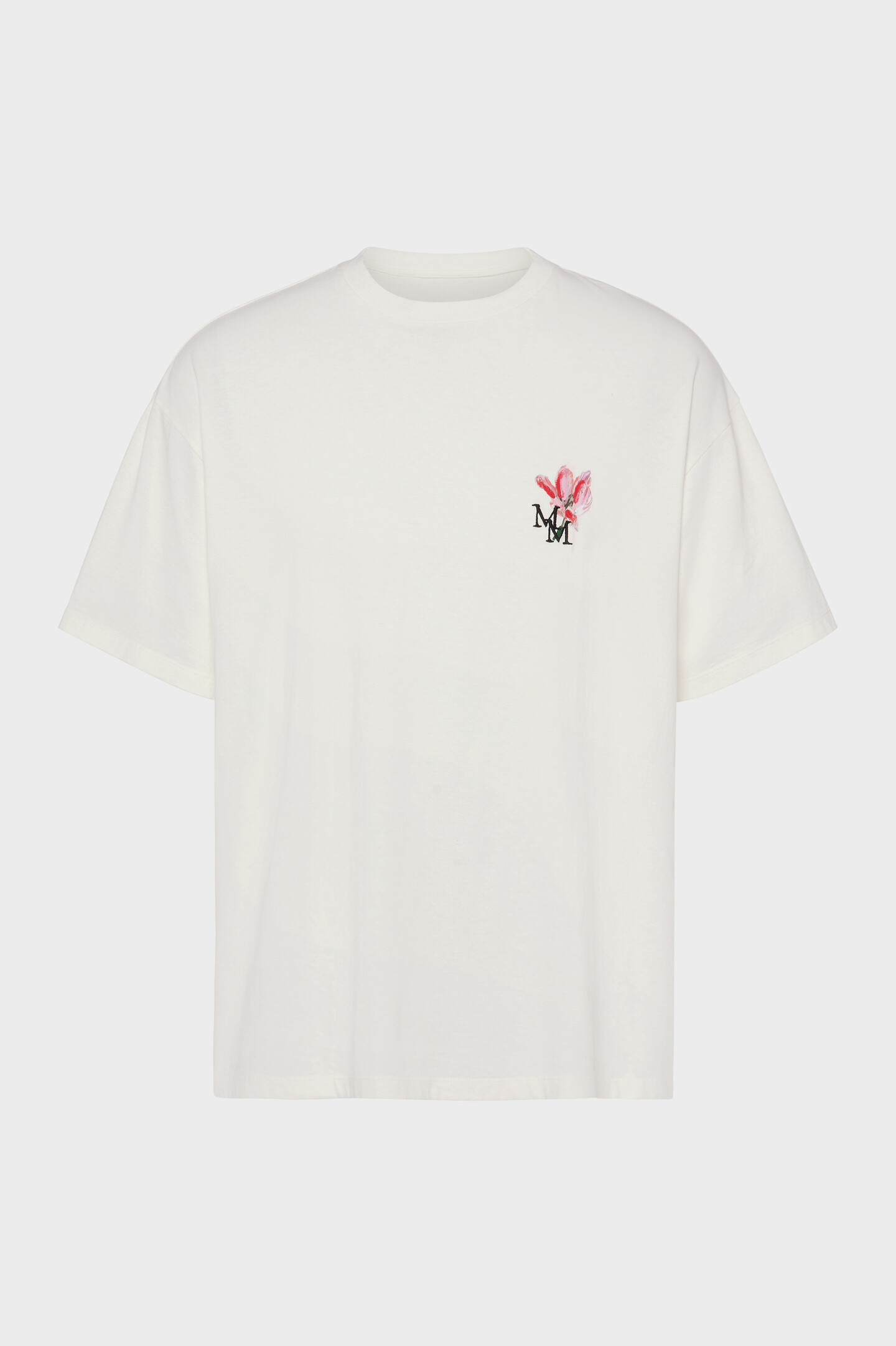 フラワー MM エンブロイダード コットンTシャツ ホワイト | Maison
