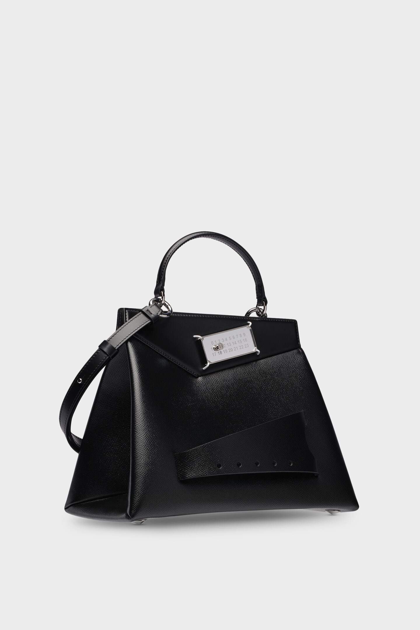 Black Leather Medium Snatched Handbag | Maison Margiela Black Leather Medium Snatched Handbag | Maison Margiela