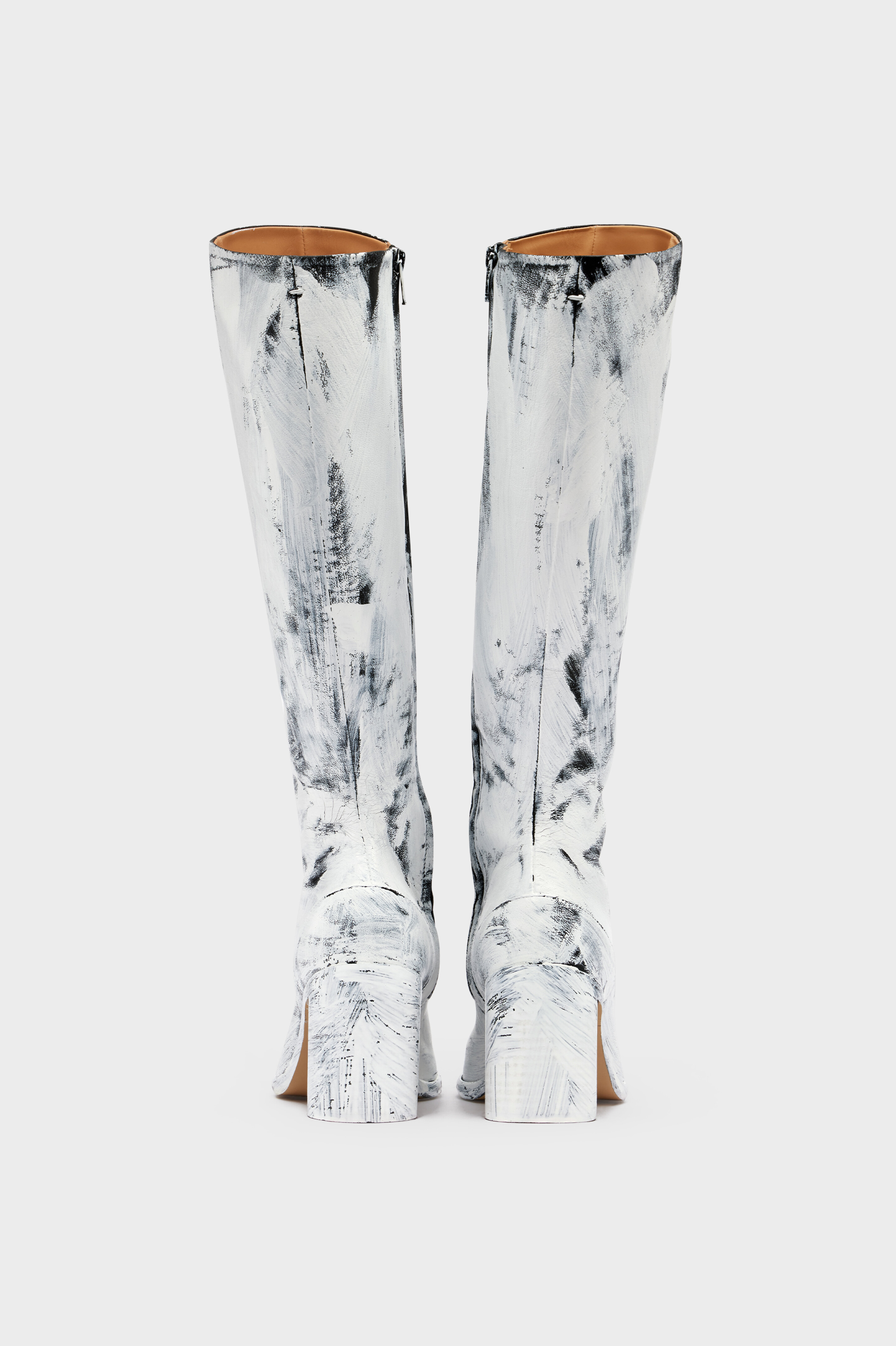 Black and White Tabi Bianchetto Knee-High Boots | Maison Margiela